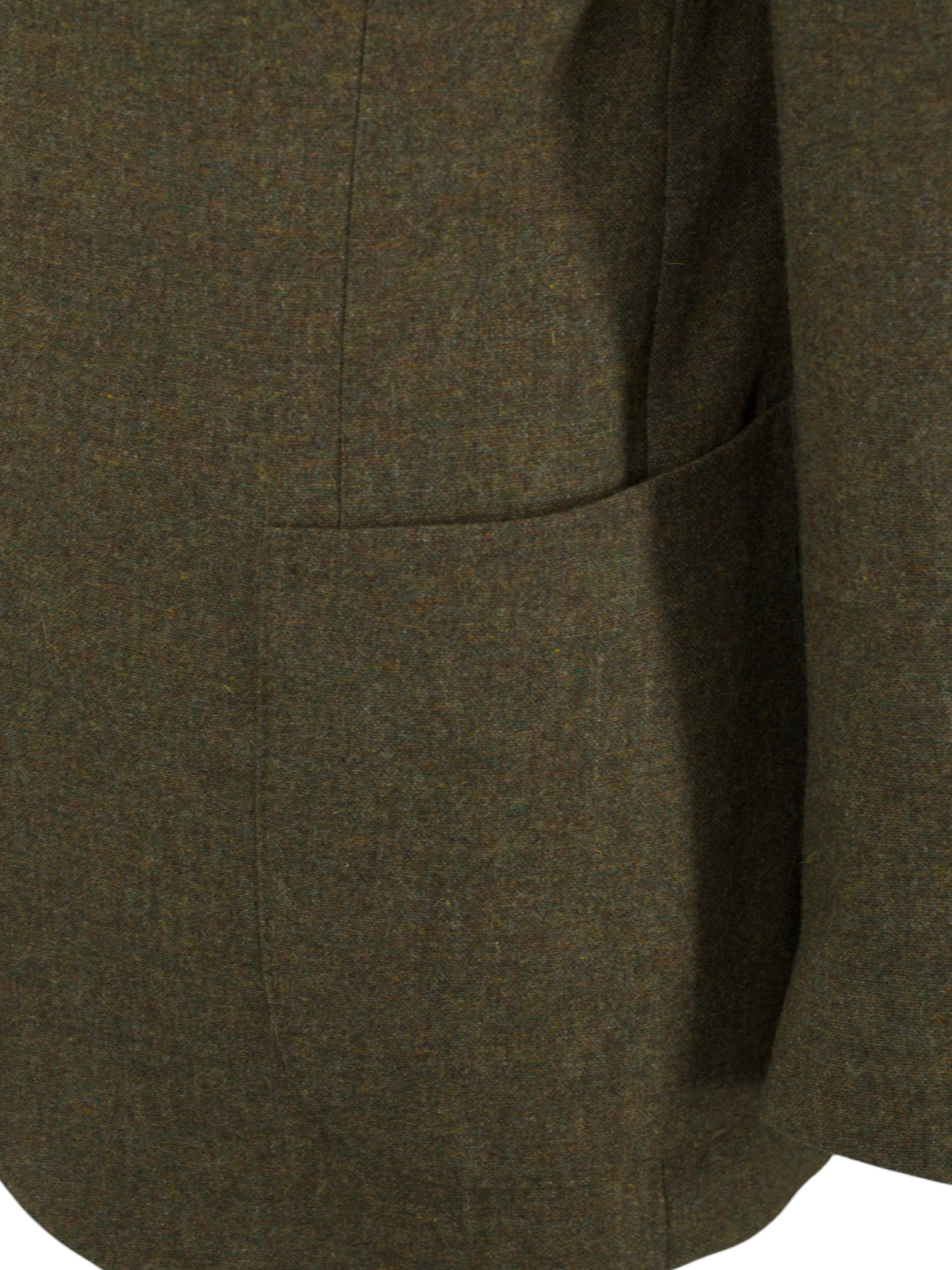 De Petrillo Moss Green Wool & Cashmere Tweed-Look Jacket