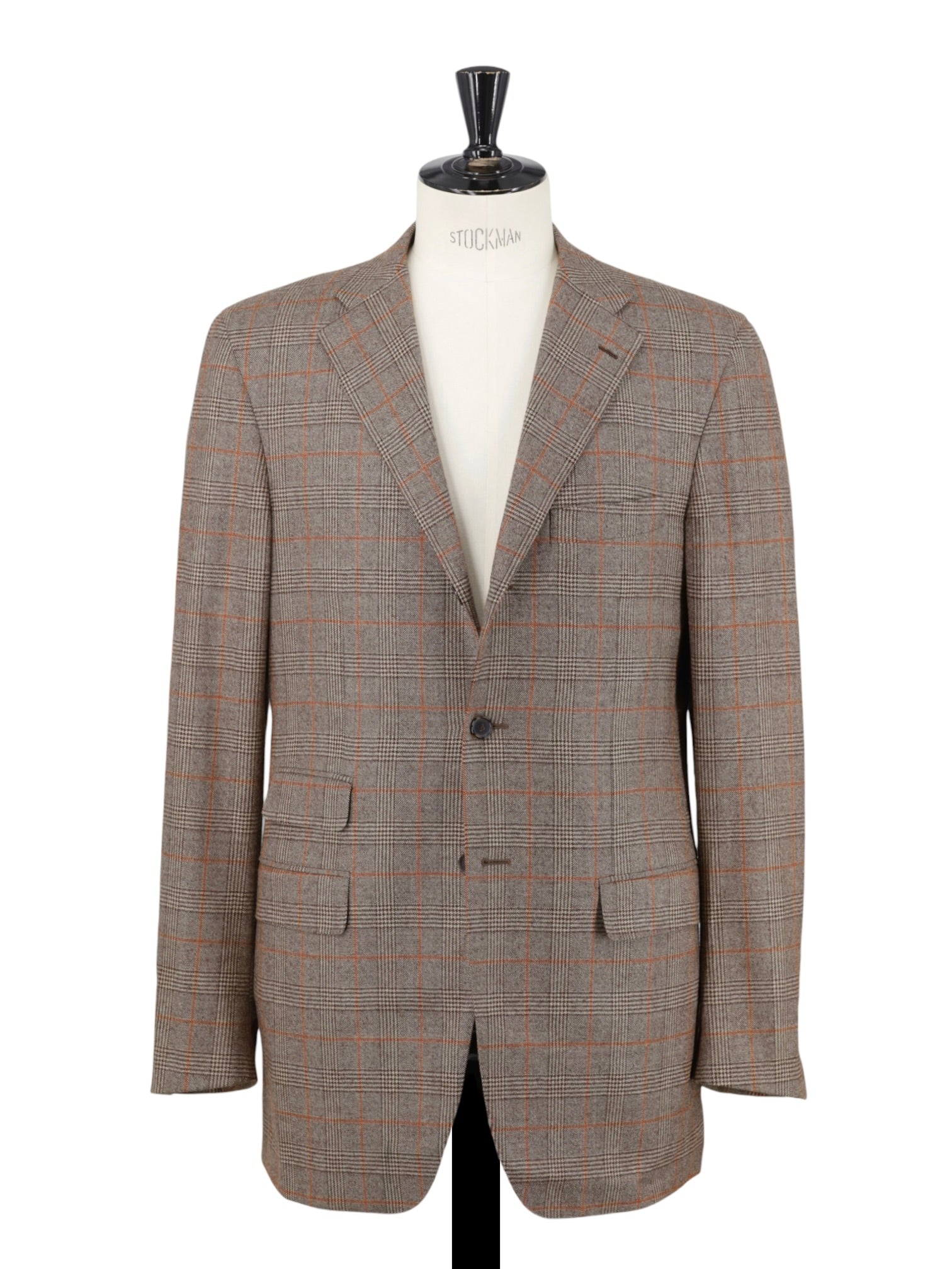 Caruso Brown & Burnt-Orange "Winter Zelander" Wool Prince of Wales Jacket