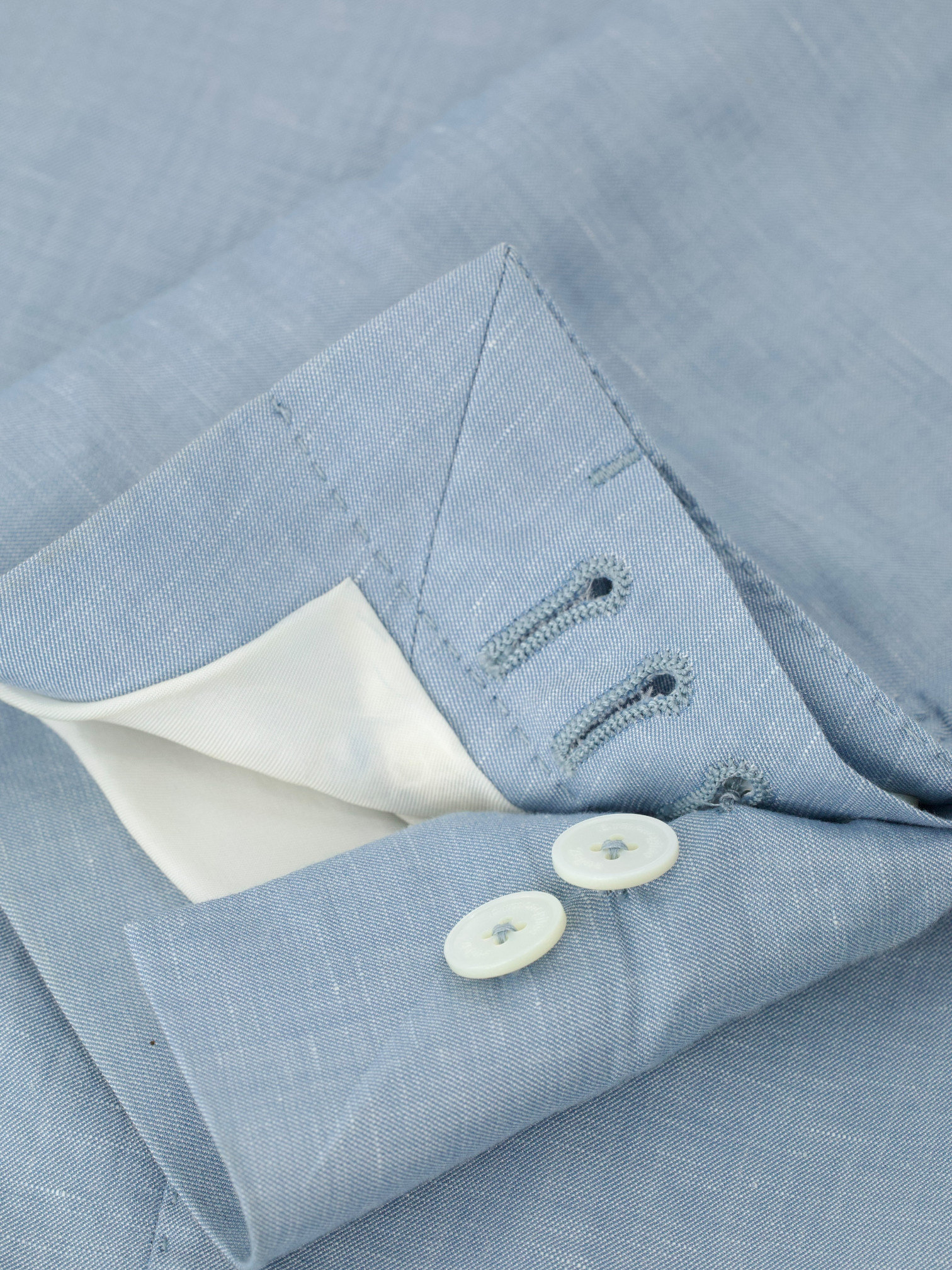 Ermenegildo Zegna Light Blue Wool, Silk & Linen Unconstructed Crossover Jacket