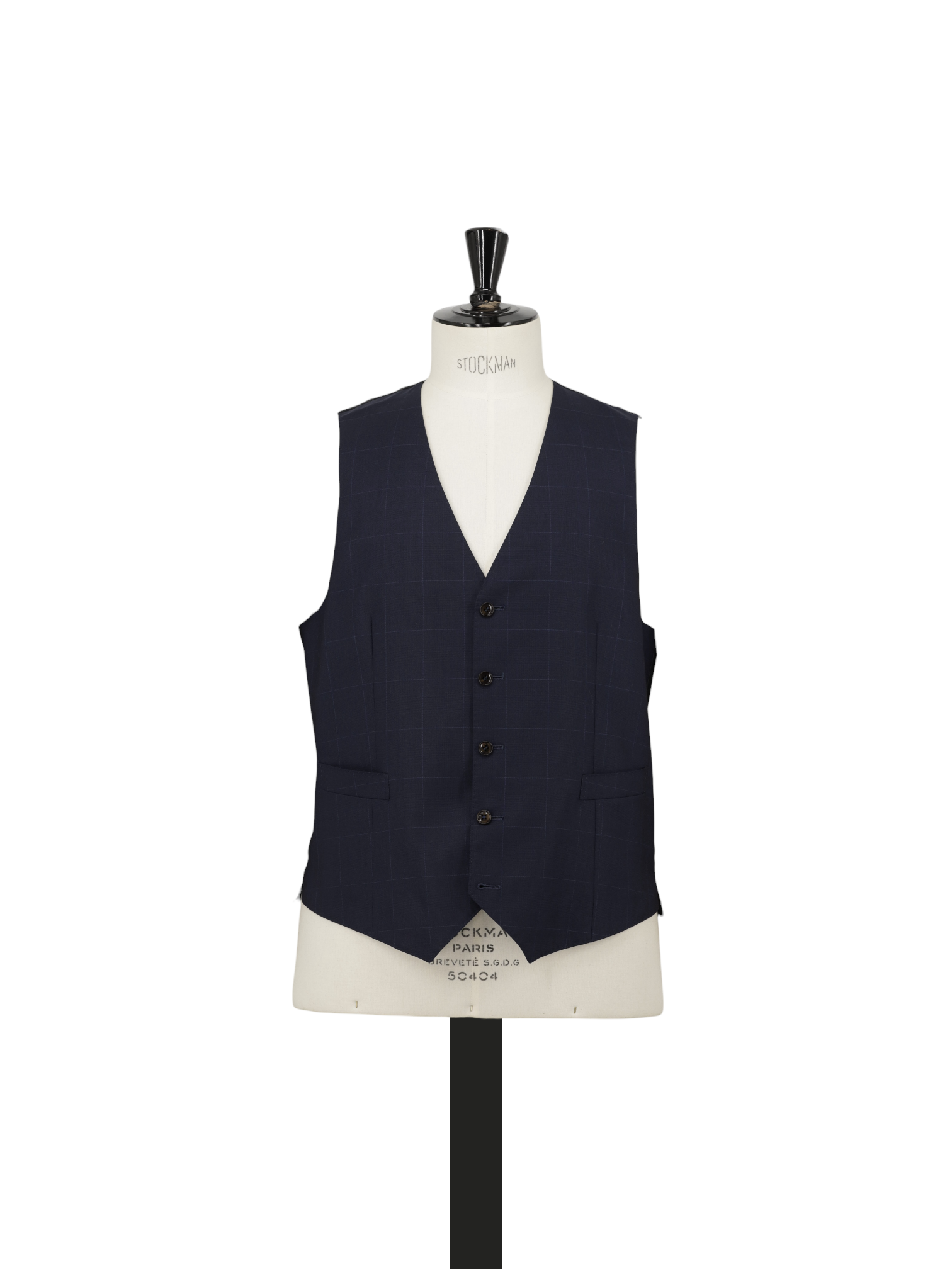 Canali Navy & Light Blue Super 160's Windowpane Waistcoat
