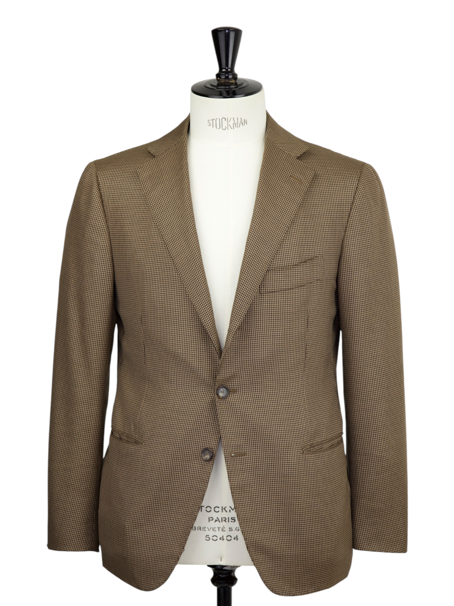 Cesare Attolini Castagne Brown Extrafine-Wool Puppytooth Jacket