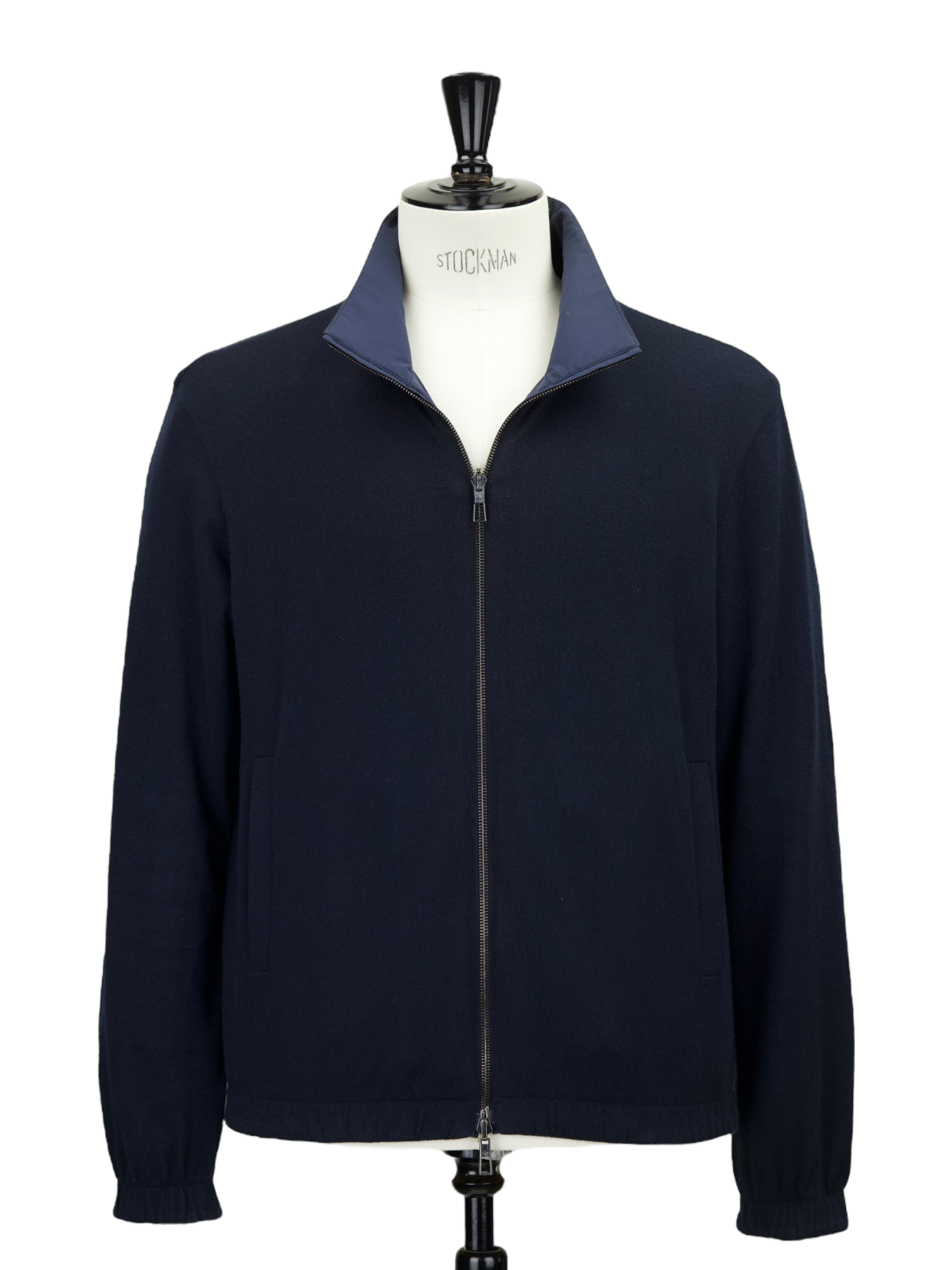 Loro Piana Navy Reversible Cashmere & Green Storm System Windmate Bomber Jacket