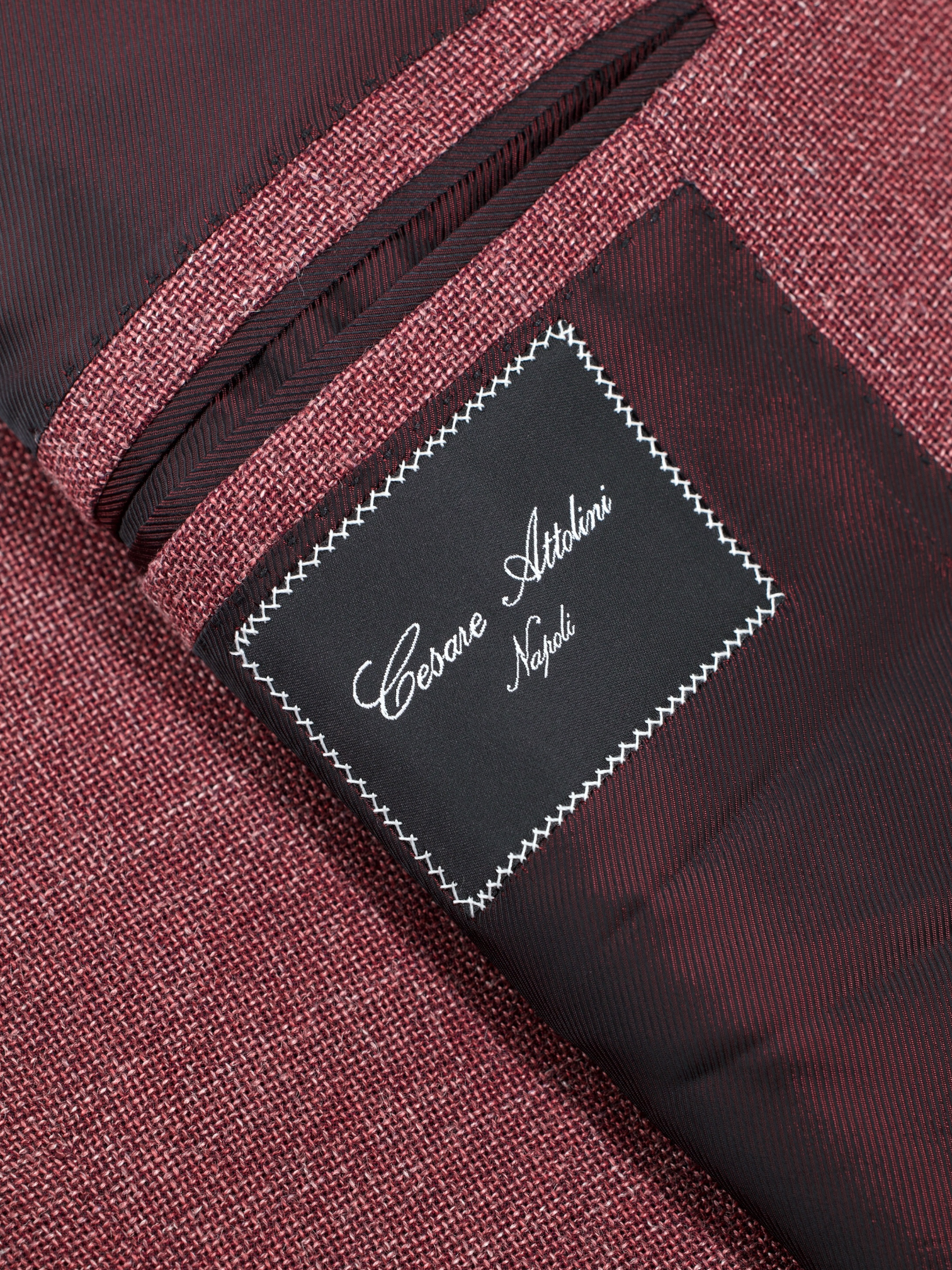 Cesare Attolini Rosé Wool, Silk & Linen Melange Jacket