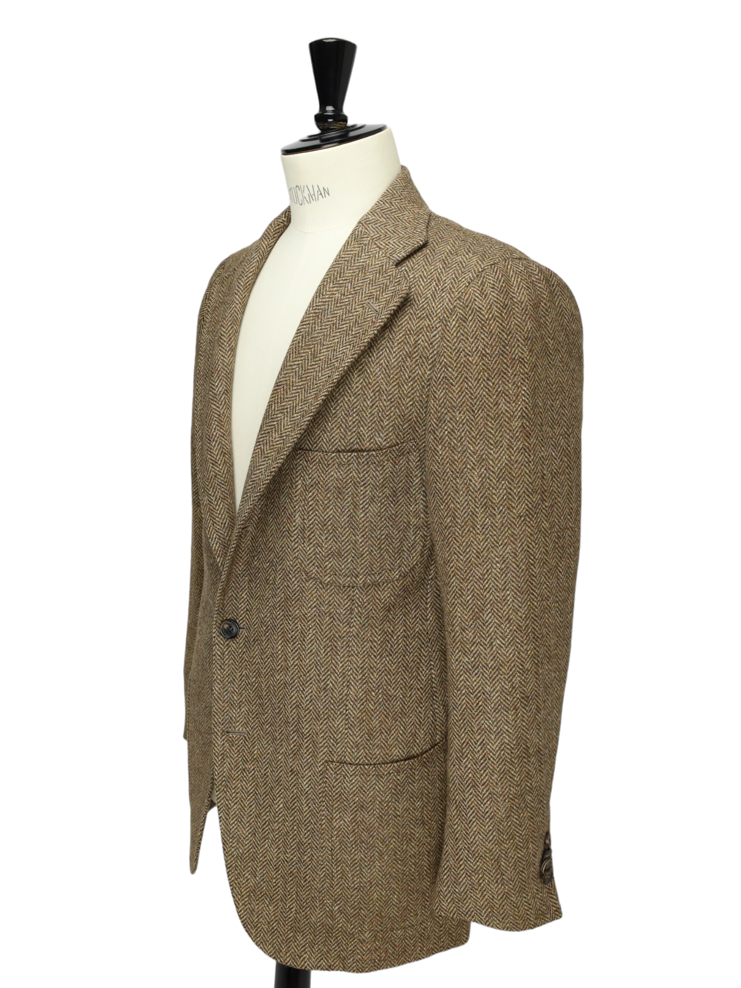 Cesare Attolini Brown Shetland Tweed Herringbone Jacket