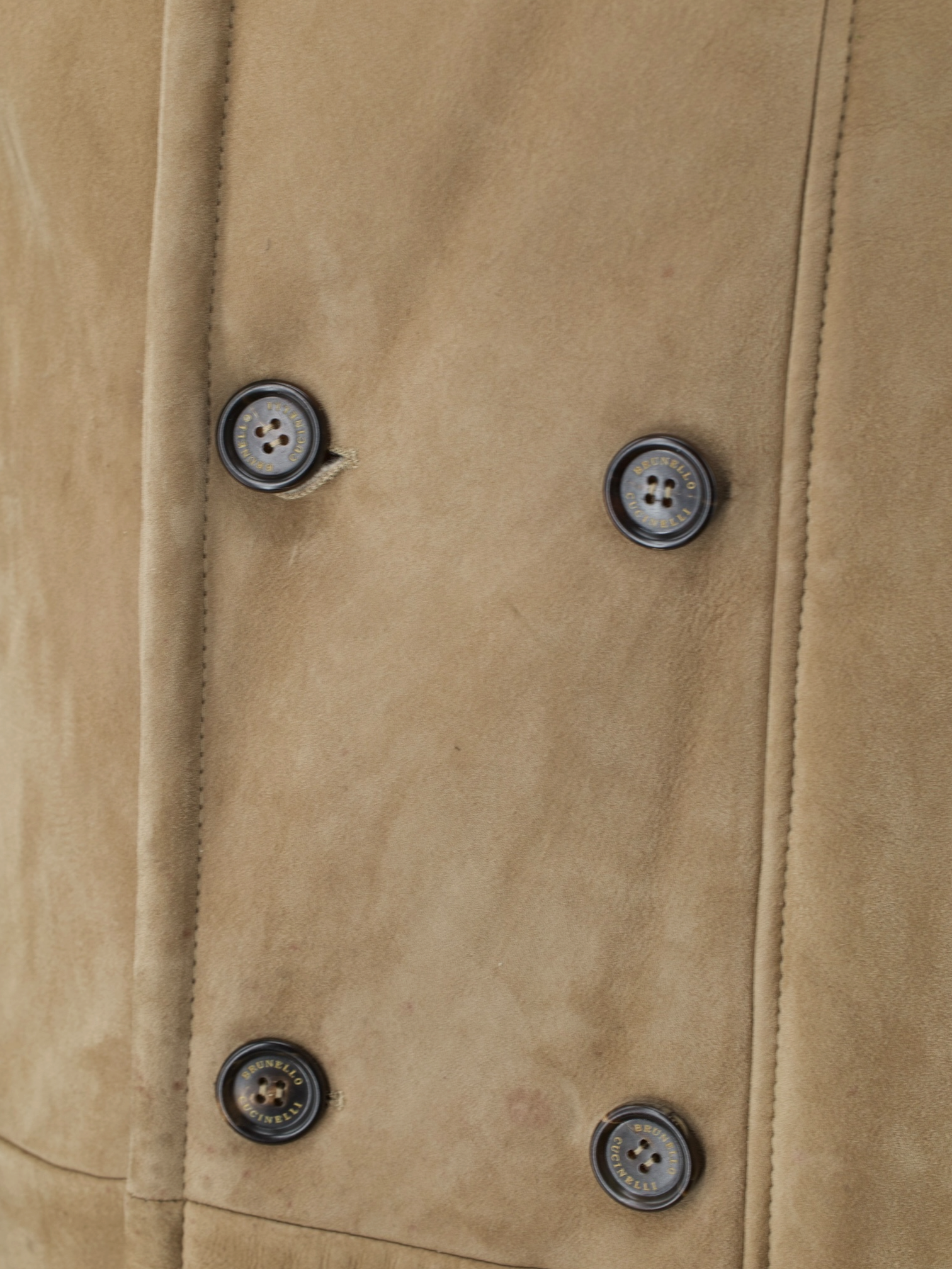 Brunello Cucinelli Beige Suède Lammy Coat