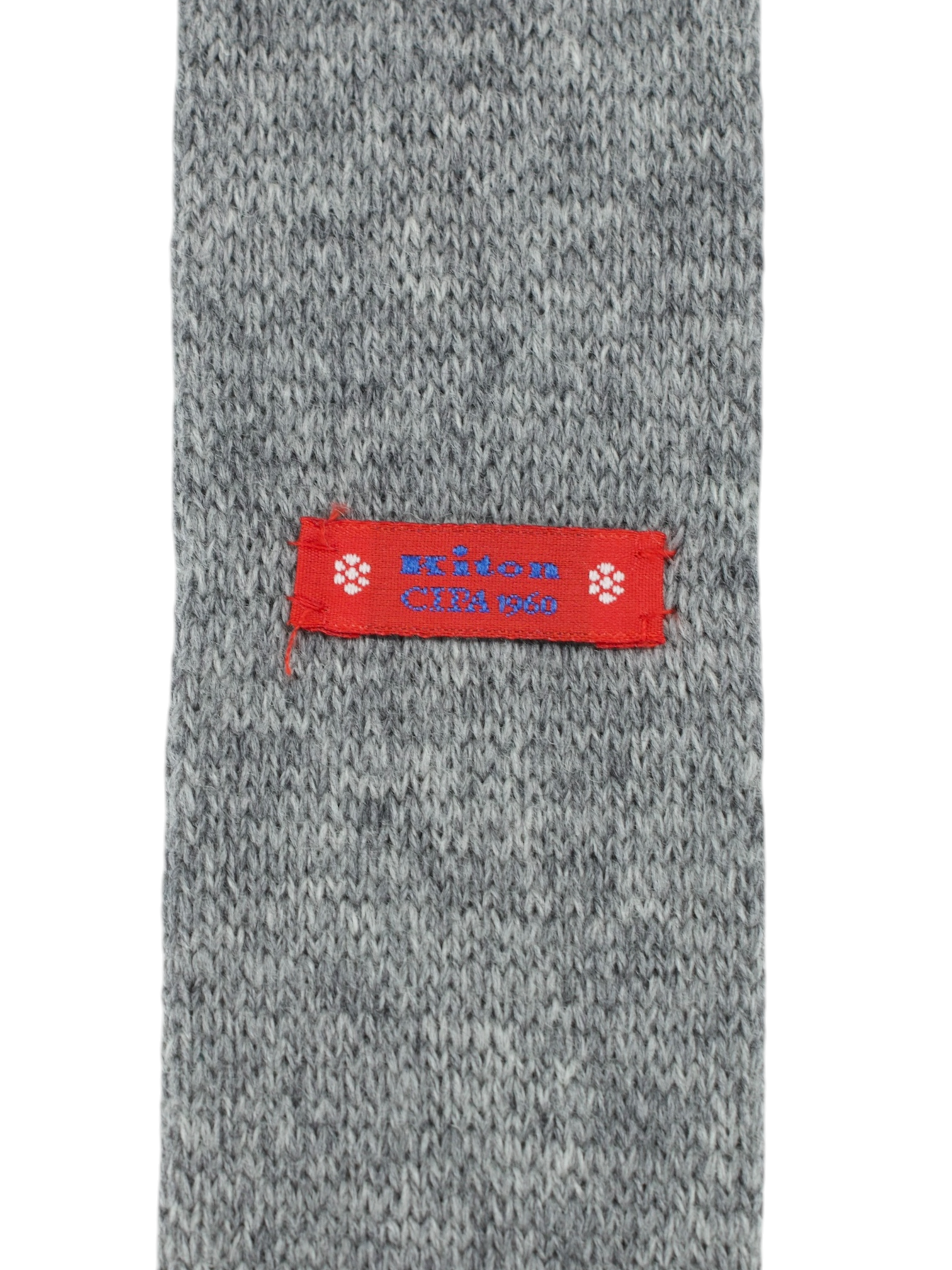 Kiton Grey Knitted Shetland-Wool "Cipa 1960" Tie