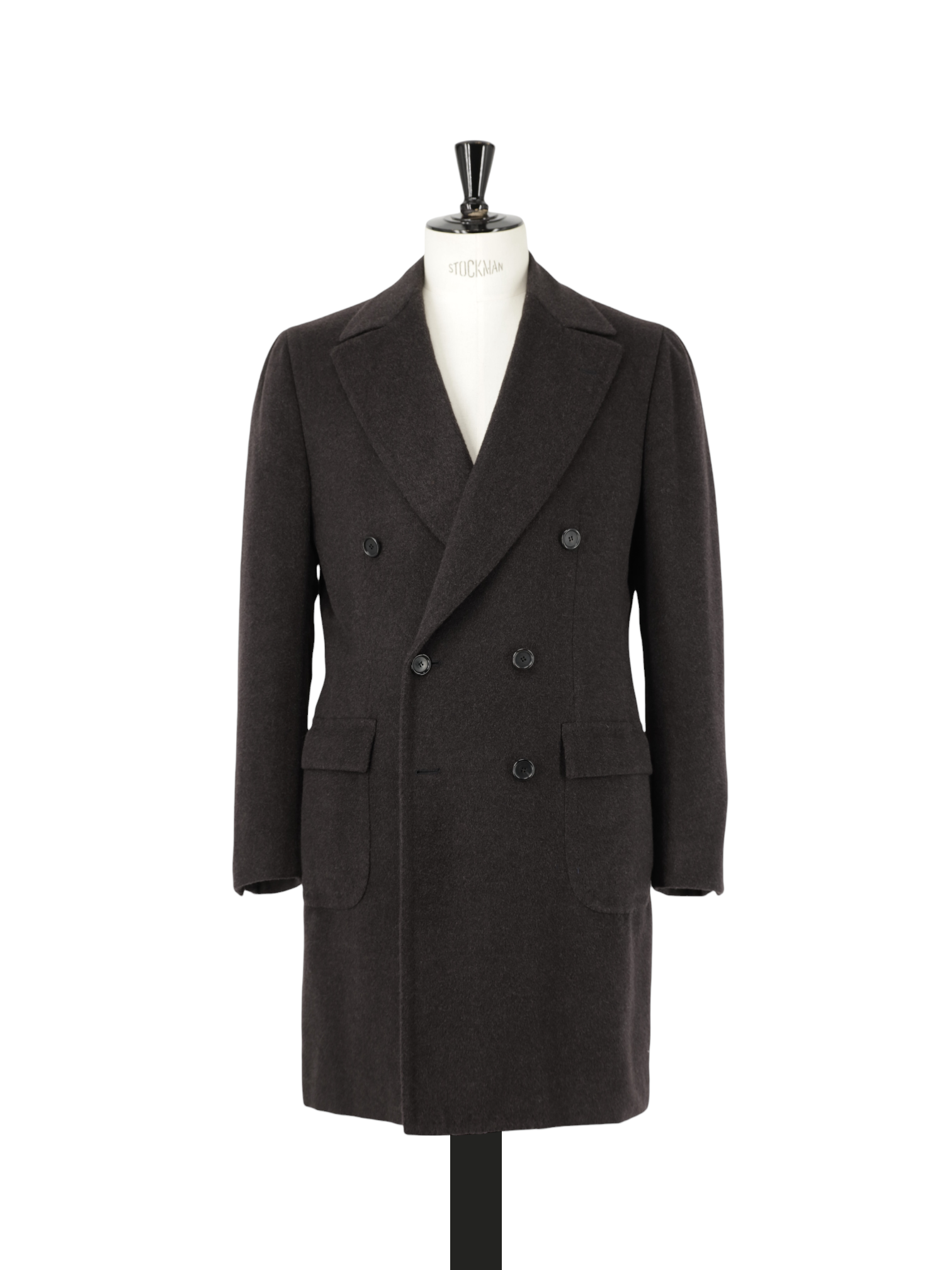Cesare Attolini Deep Dark-Brown Pure Cashmere Sartorial Polo Coat