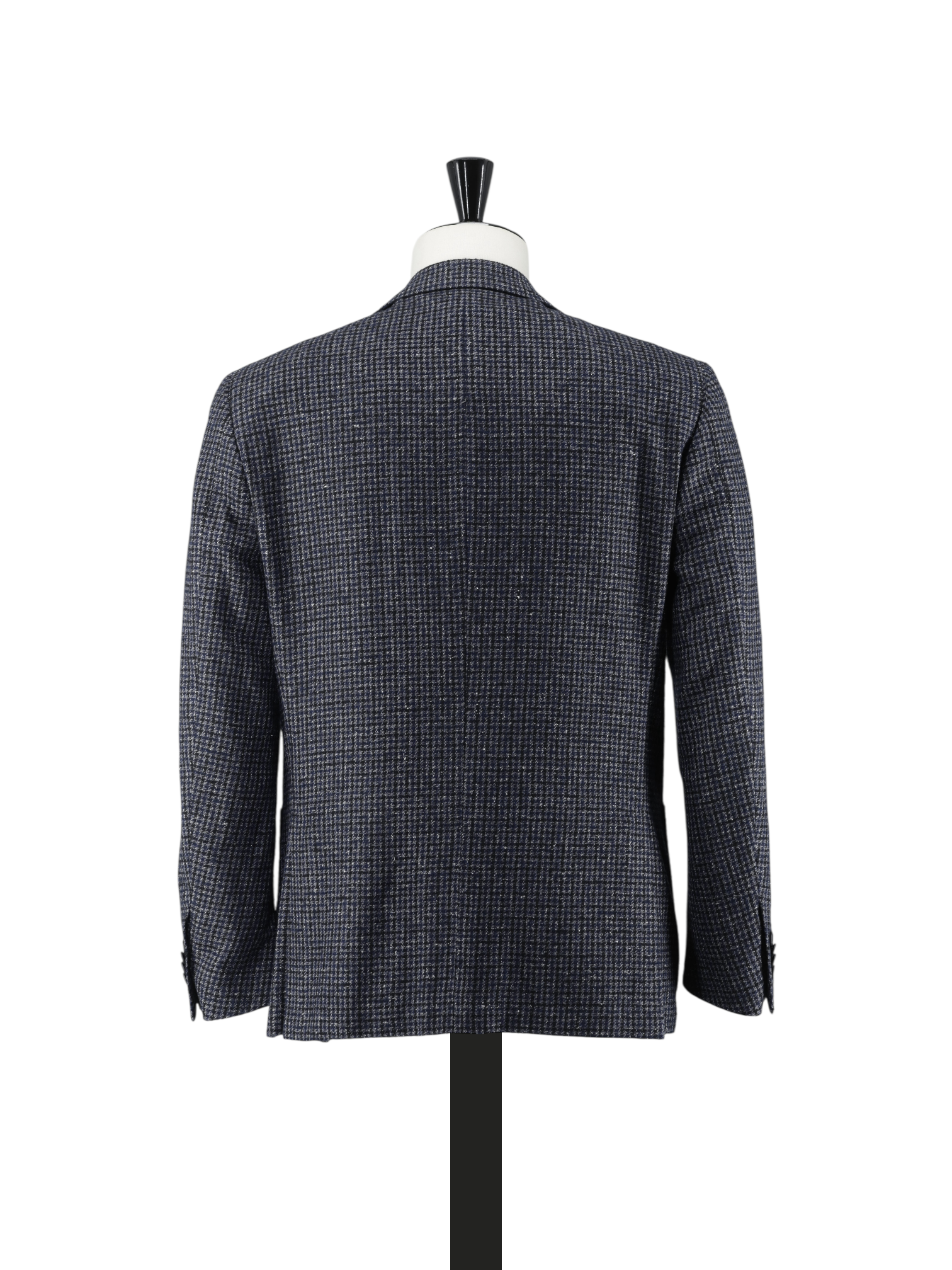 Corneliani Dark Blue Wool, Silk, Stretch & Cashmere Pied de Poule Jacket