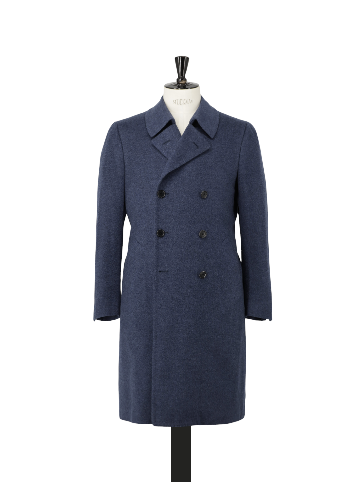 Cesare Attolini Steel Blue Pure Cashmere Double Breasted Sartorial Polo Coat