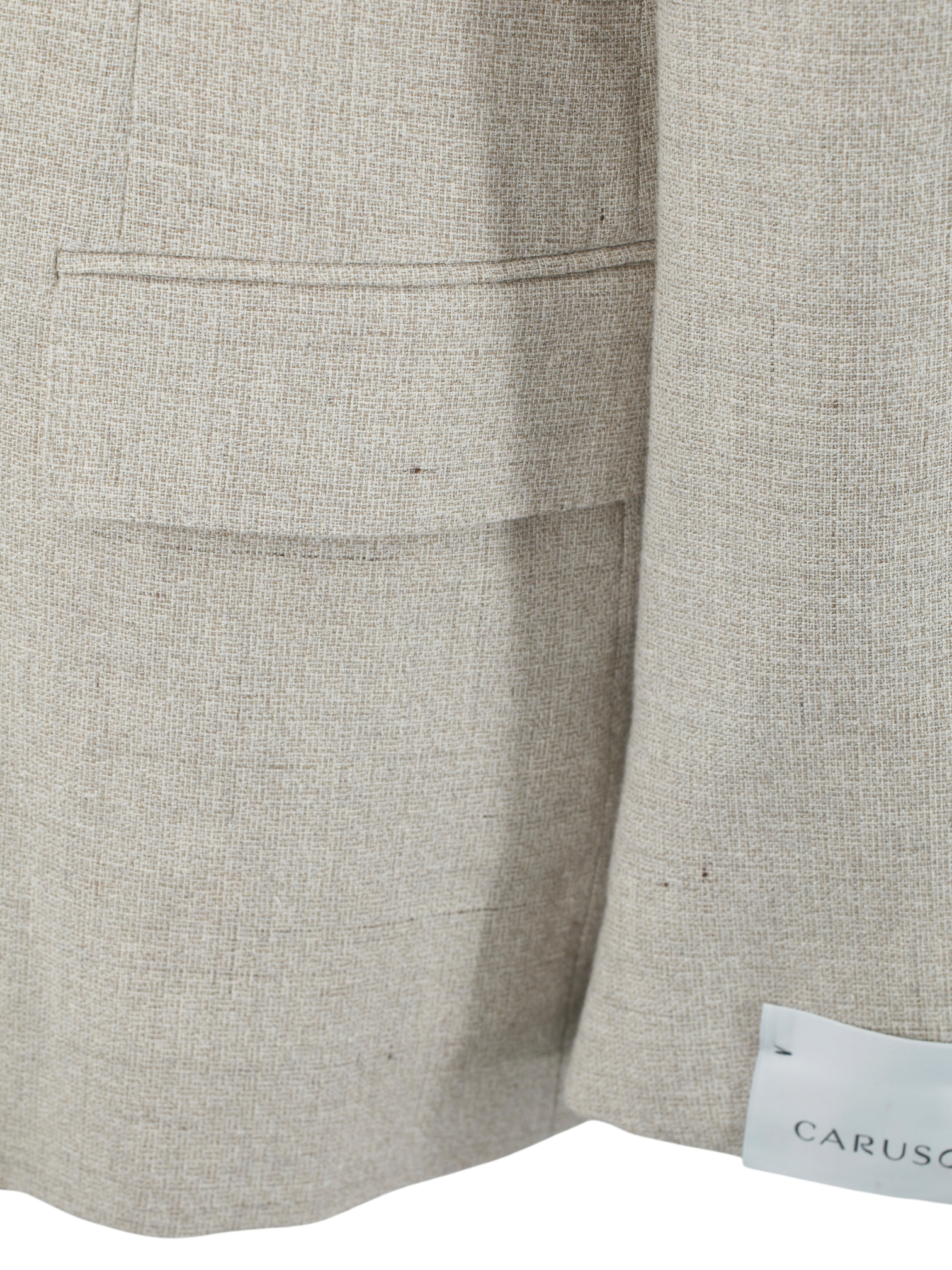 Caruso Sand Double-Breasted Cotton, Linen & Wool Figaro Jacket
