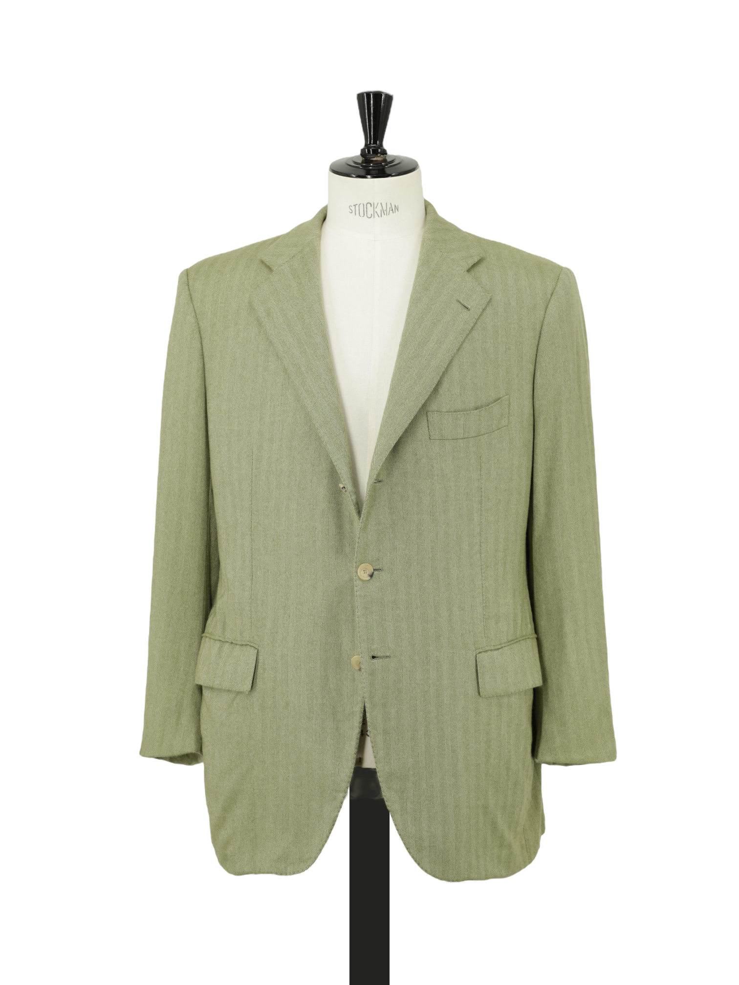 Cesare Attolini Light Green Pure Cashmere Herringbone Jacket