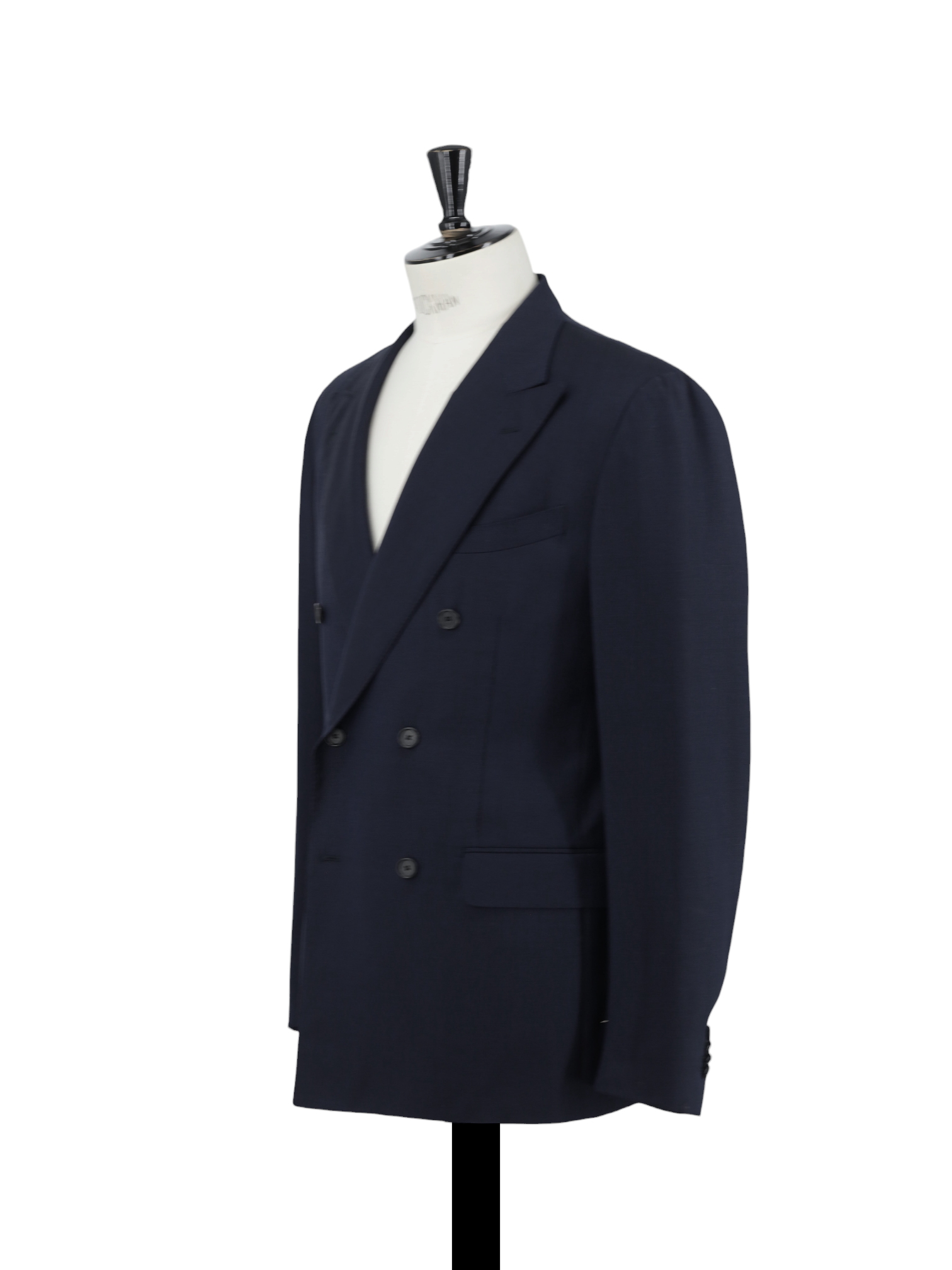 Caruso Navy Double Breasted Super 110's Pinpoint Suit