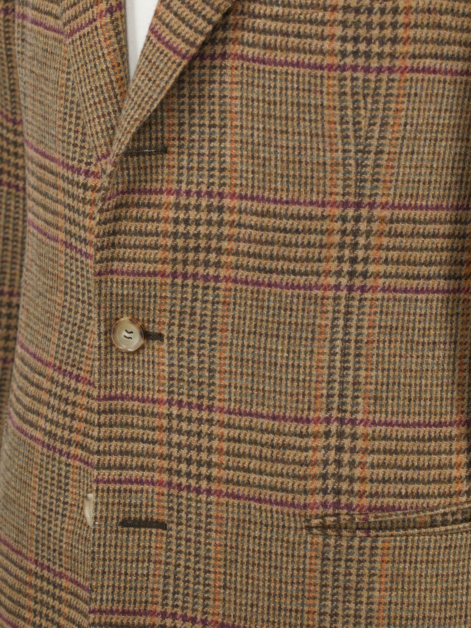 Stile Latino Brown & Multicolor Prince of Wales Goodwood-Style Tweed Jacket