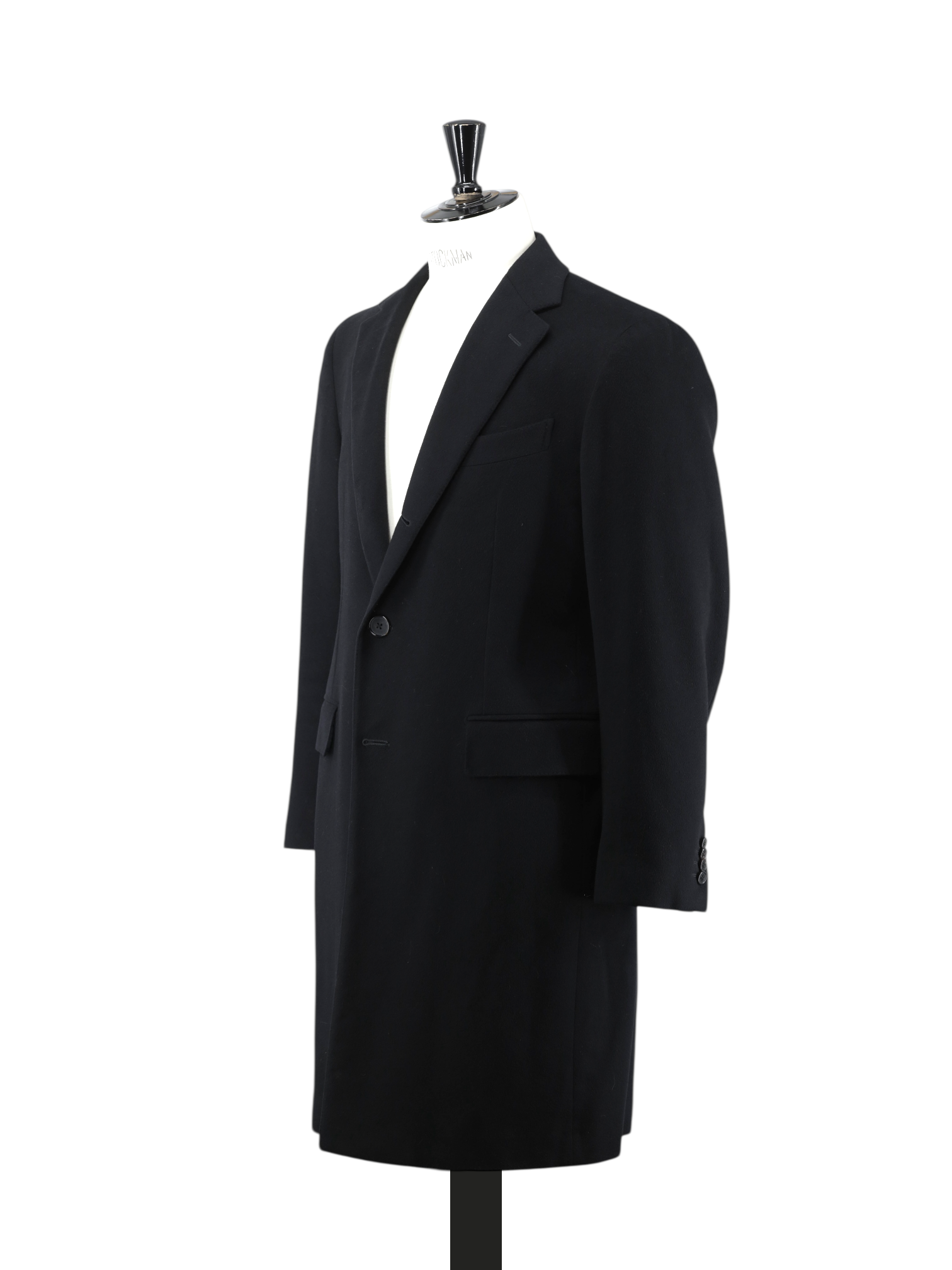 Ermenegildo Zegna Black Pure Cashmere Milanese Overcoat