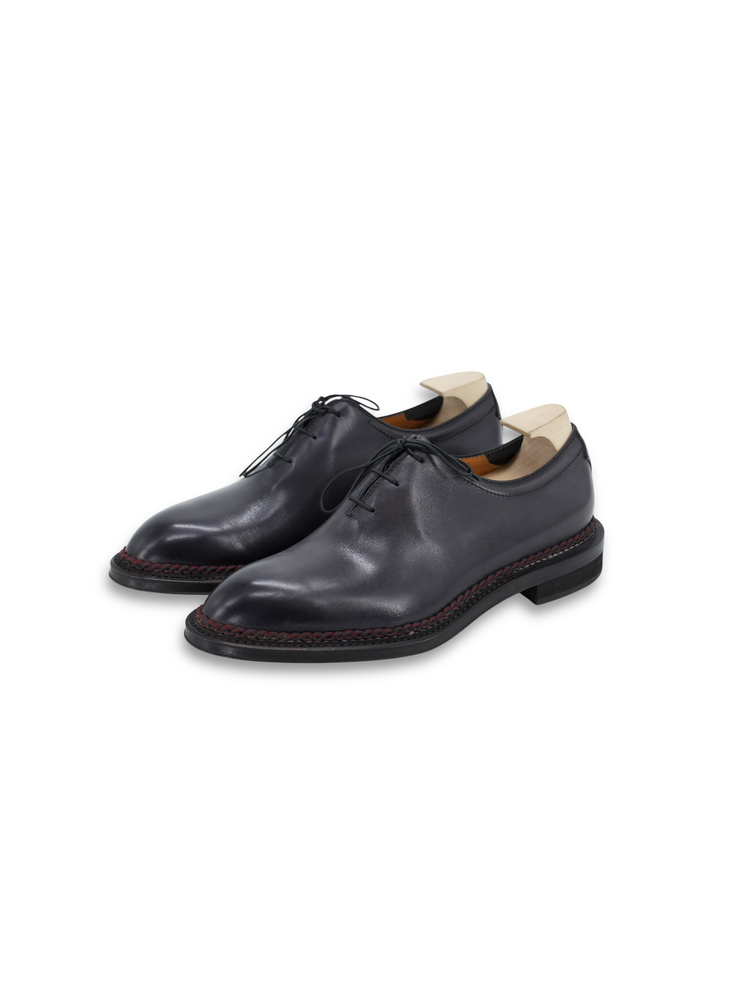 Berluti Dark Grey Calfleather Wholecut Alessandro Alto Oxford Lace-Ups