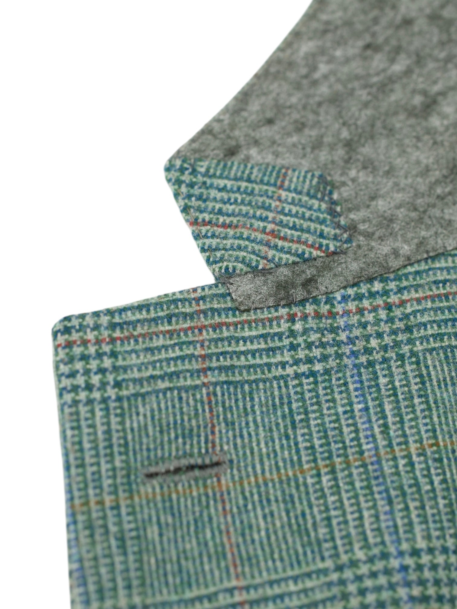 Kiton Vintage Green Pure Cashmere Prince of Wales Jacket