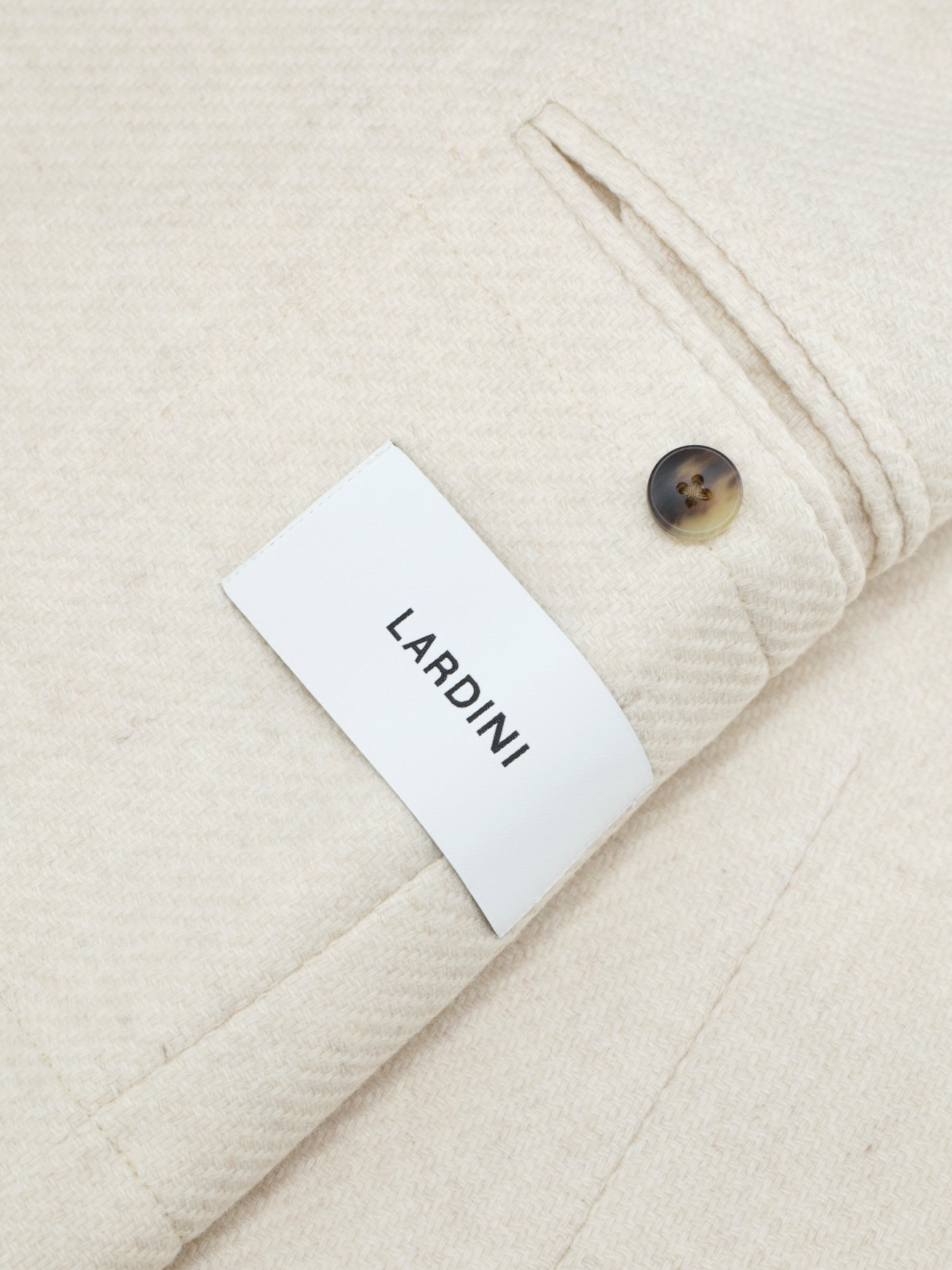 Lardini Beige Wool & Stretch Micro-Structure Jacket