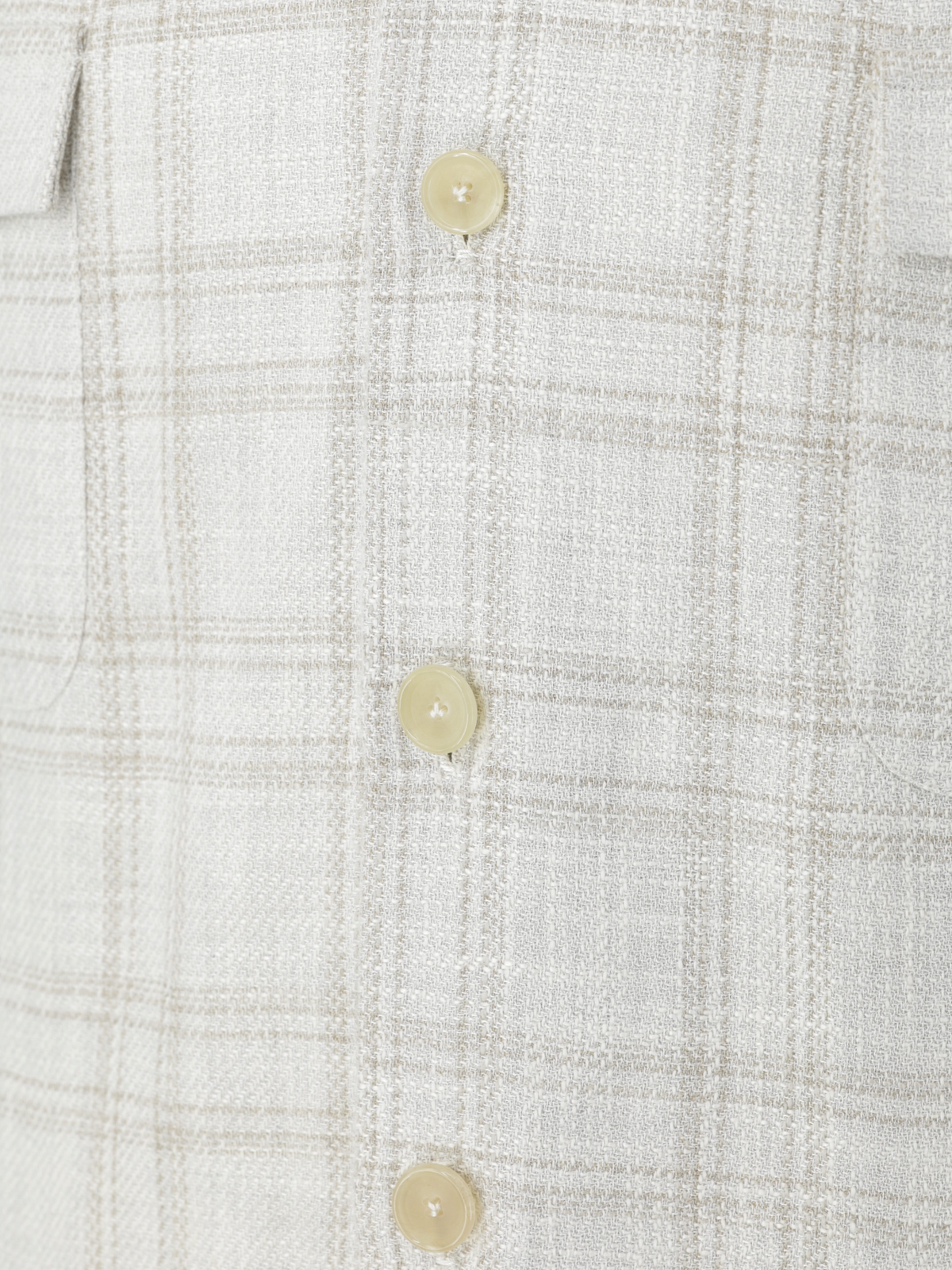 Cesare Attolini Beige Wool, Cotton, Silk & Linen Checkered Sartorial Overshirt