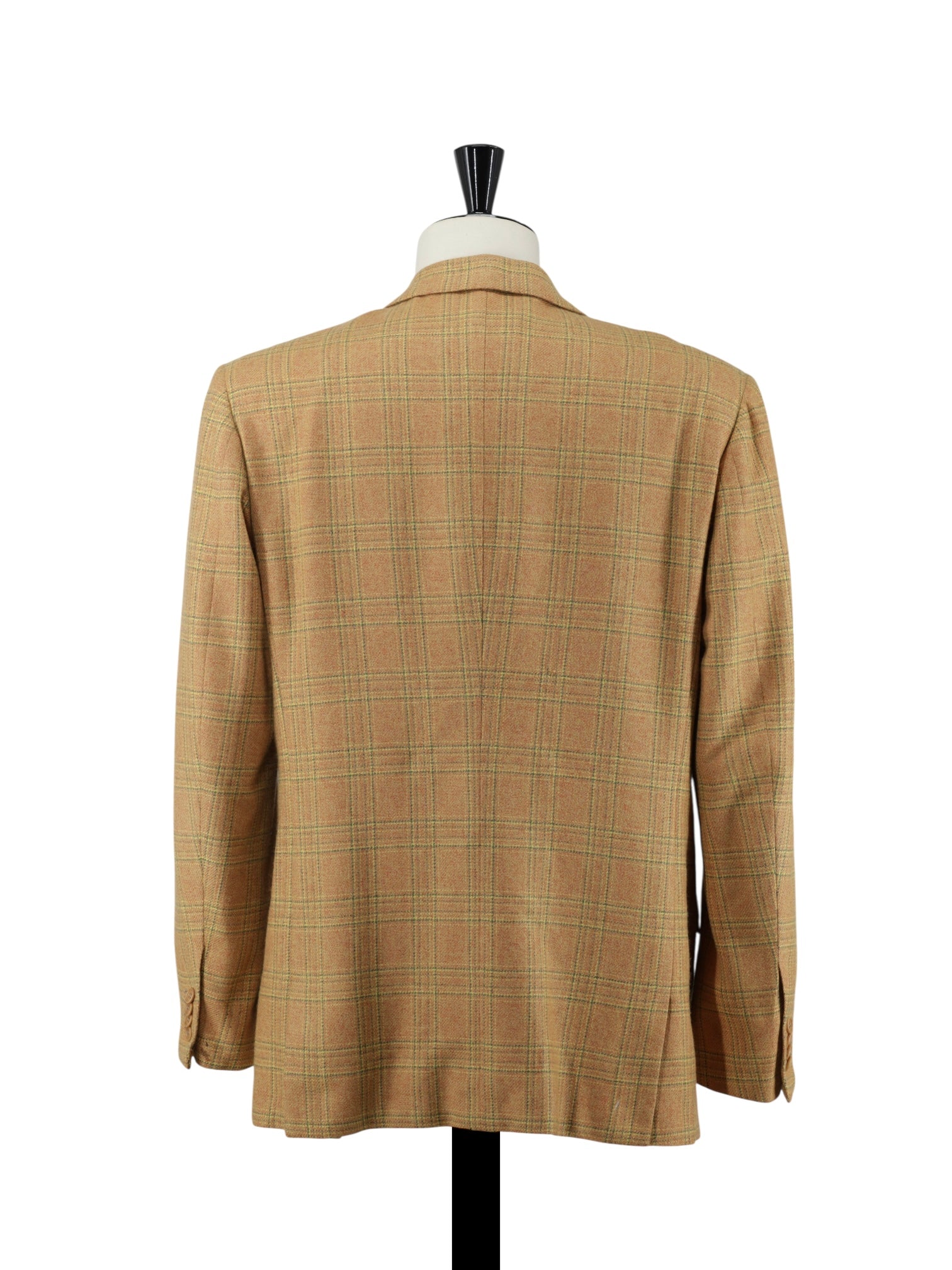 Kiton Orange Pure Plushy-Cashmere Double Breasted Windowpane Jacket