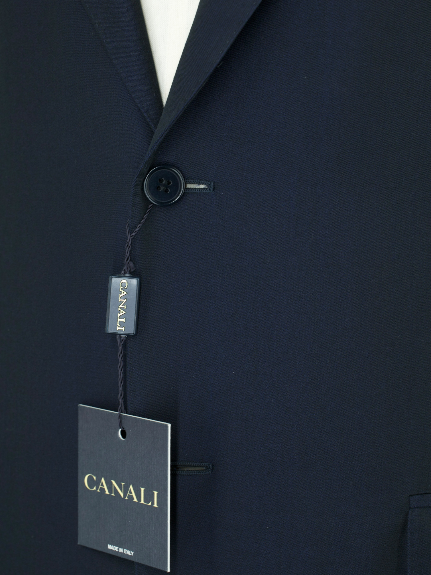 Canali Navy Super 120's Wool Twill Jacket