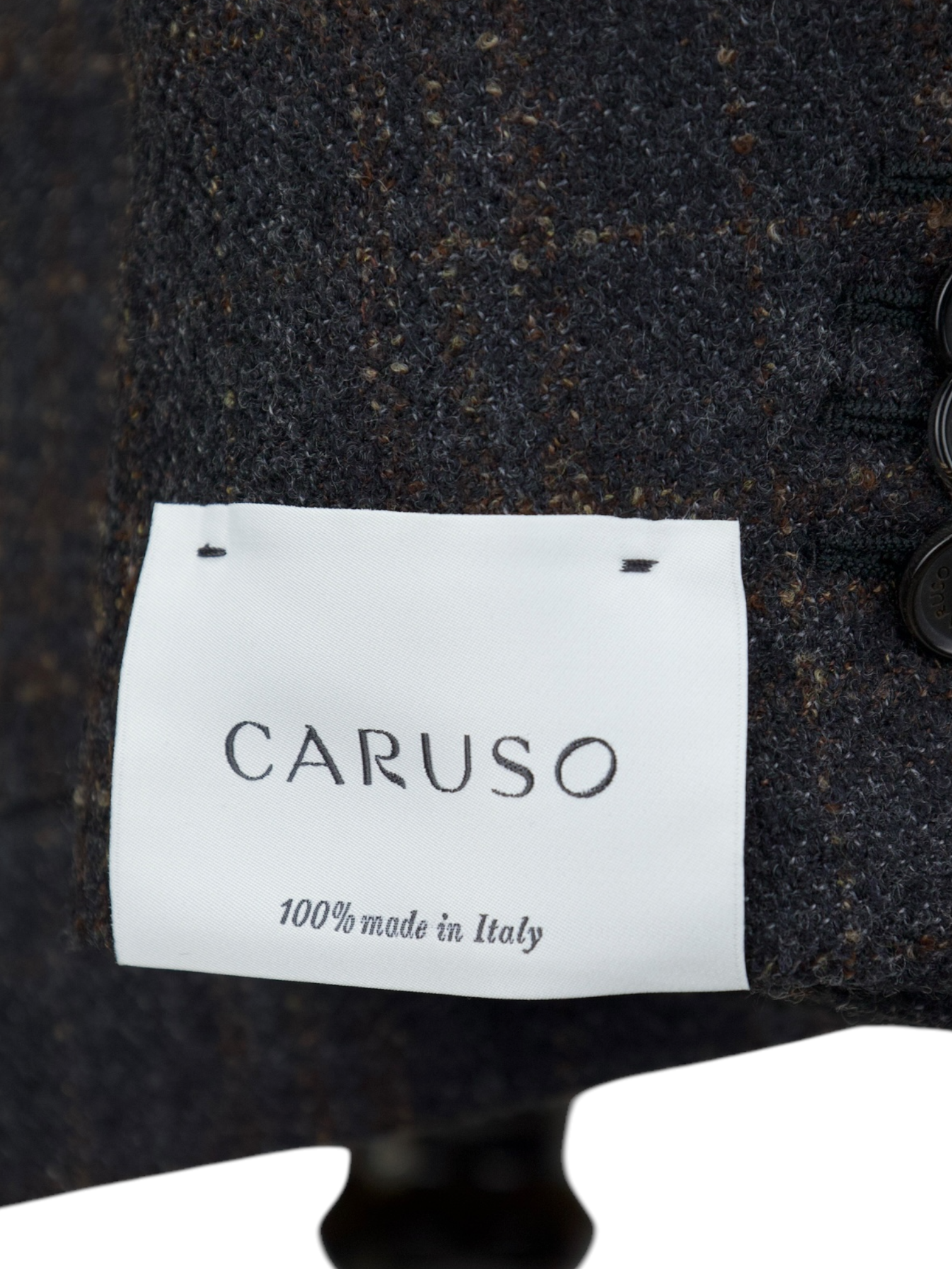 Caruso Dark Brown Wool-Stretch Micro-Pattern Aida Jacket