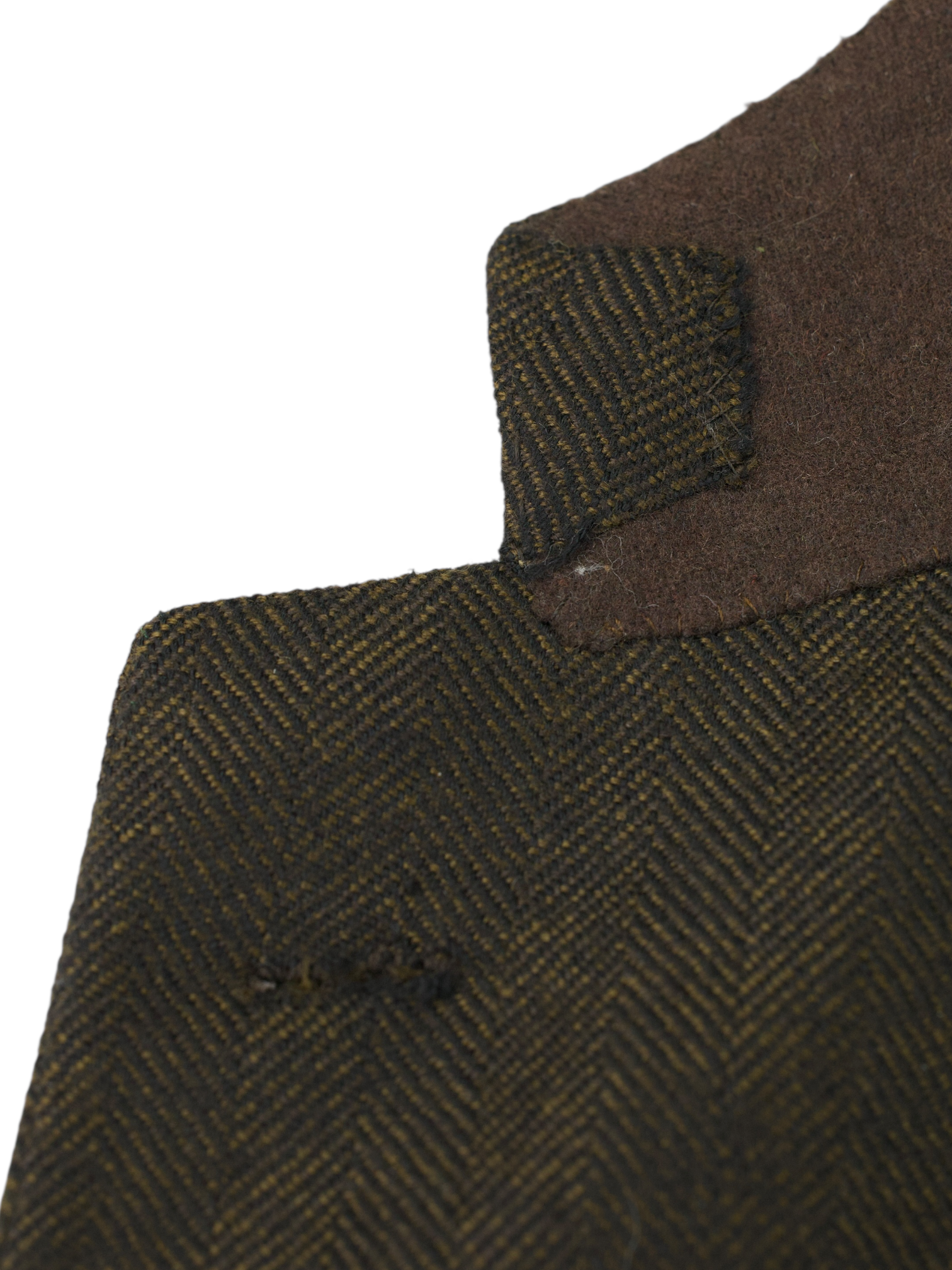 Kiton Chocolate Brown Pure Cashmere Herringbone Jacket