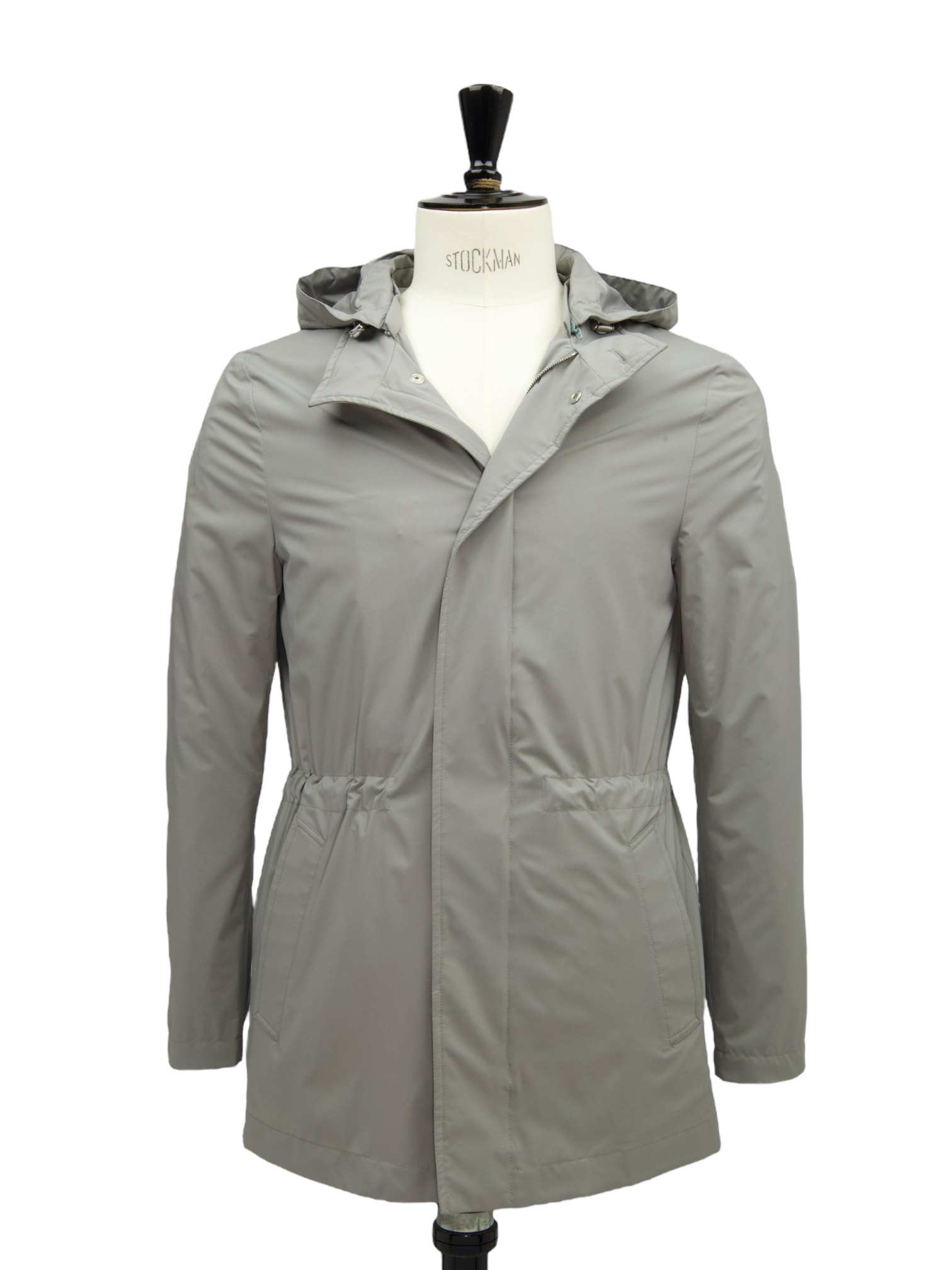 Doriani Cashmere Stone Grey Polyester Windbreaker Coat