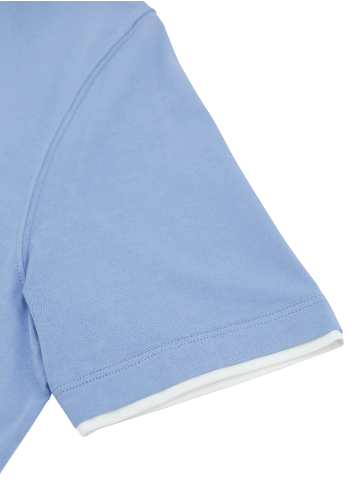 Brunello Cucinelli Light Blue Cotton Jersey Faux-Layering Crew Neck T-shirt