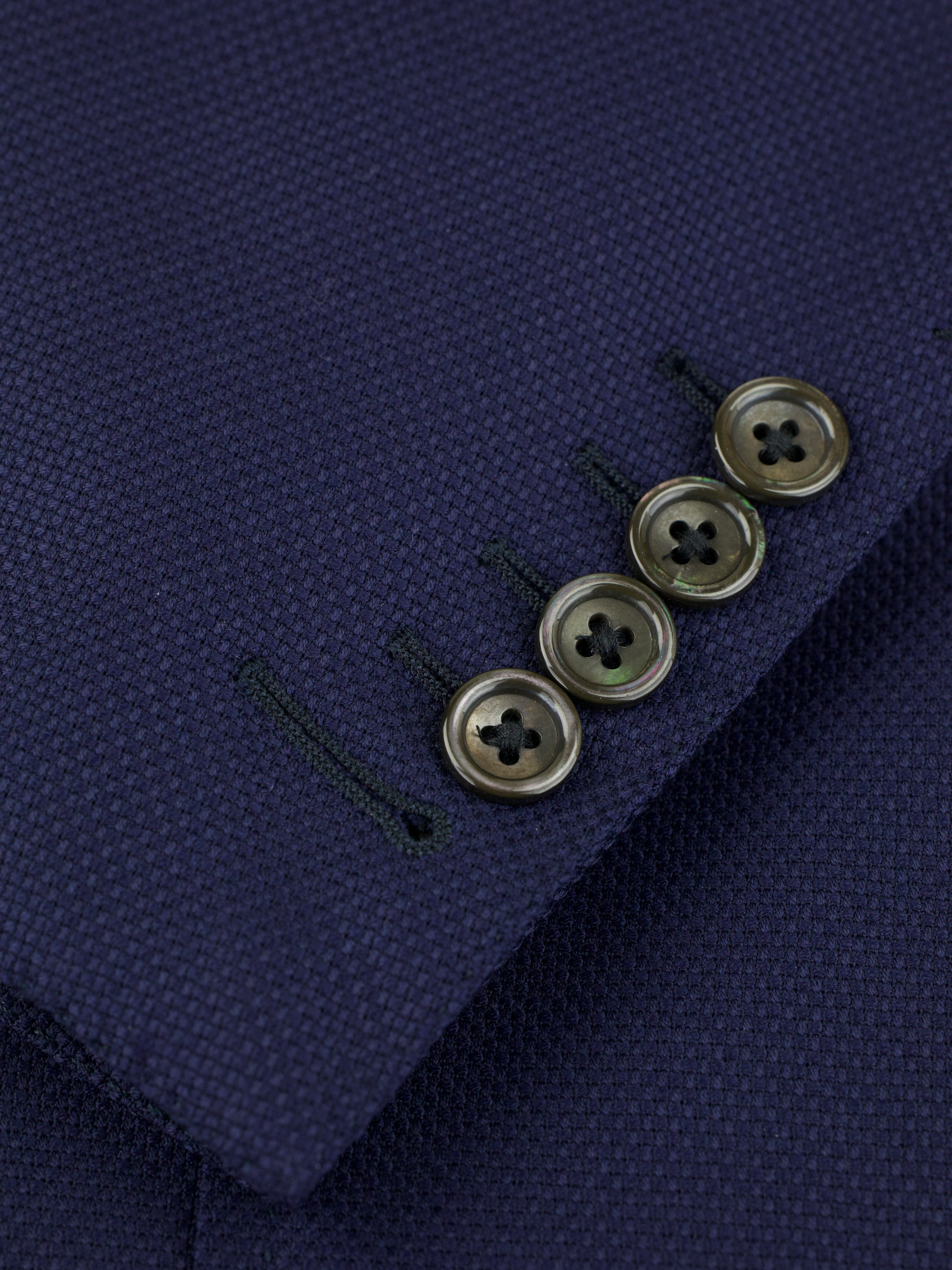 Tom Ford Marine Blue Wool & Mohair Micro-Structure O'Connor Jacket