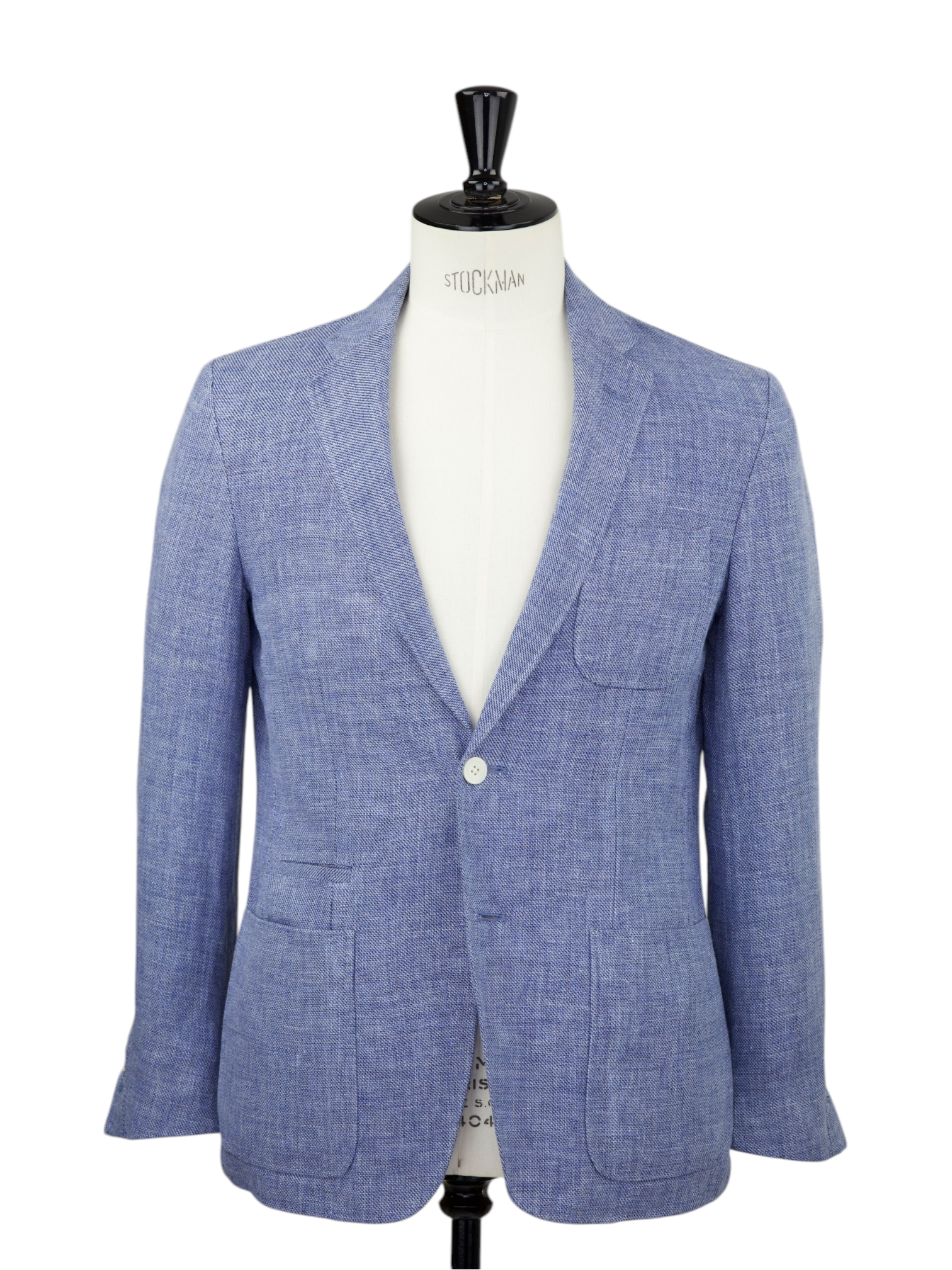 Corneliani ID Slate Blue Linen & Wool Hopsack Jacket