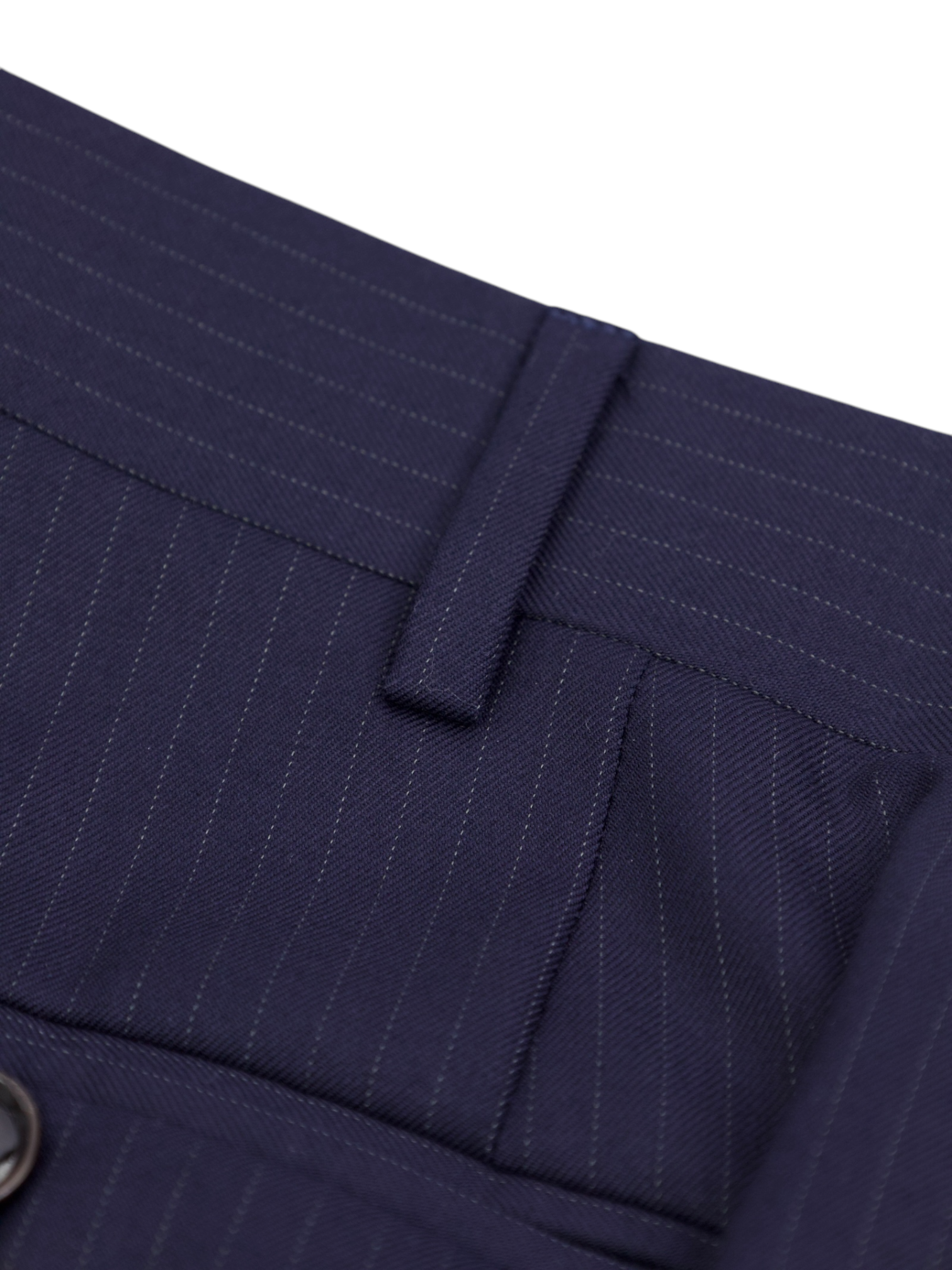 Canali Navy Super 180's Pinstripe Trousers