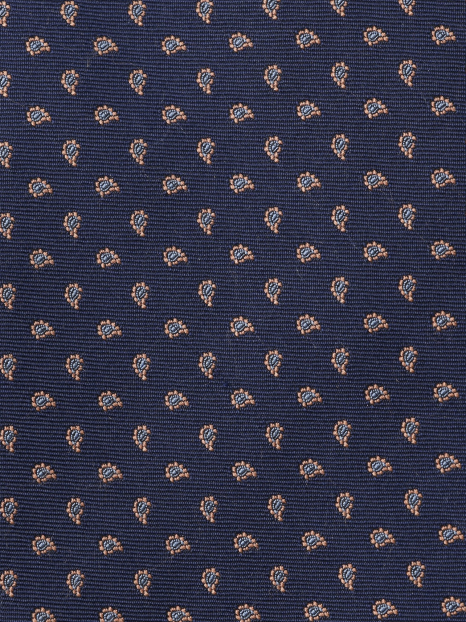 Kiton 5-Fold Navy & Orange Silk Paisley Tie