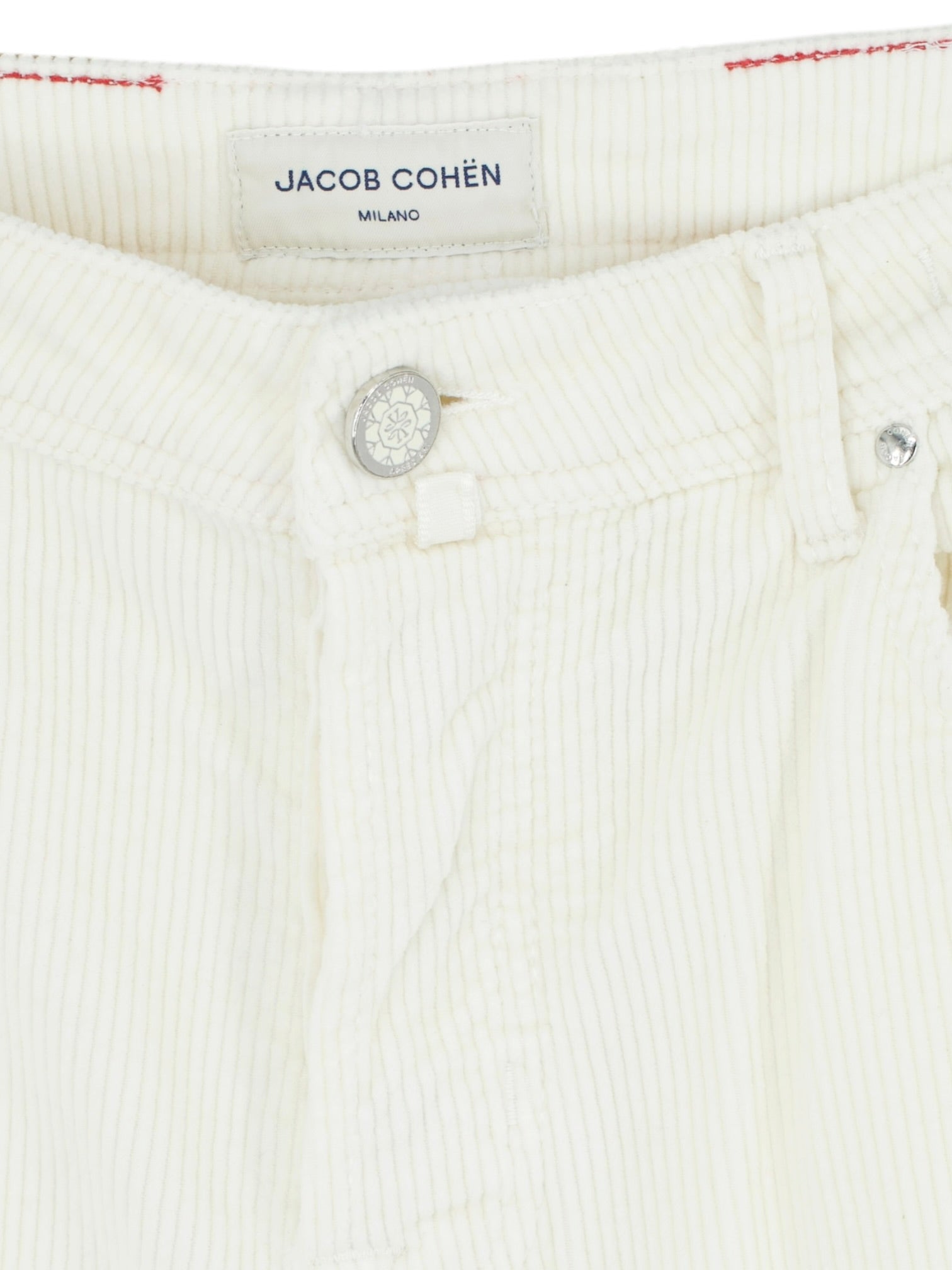 Jacob Cohen Offwhite Cotton & Cashmere Corduroy "Apres Ski" Bard 5-Pocket Chino