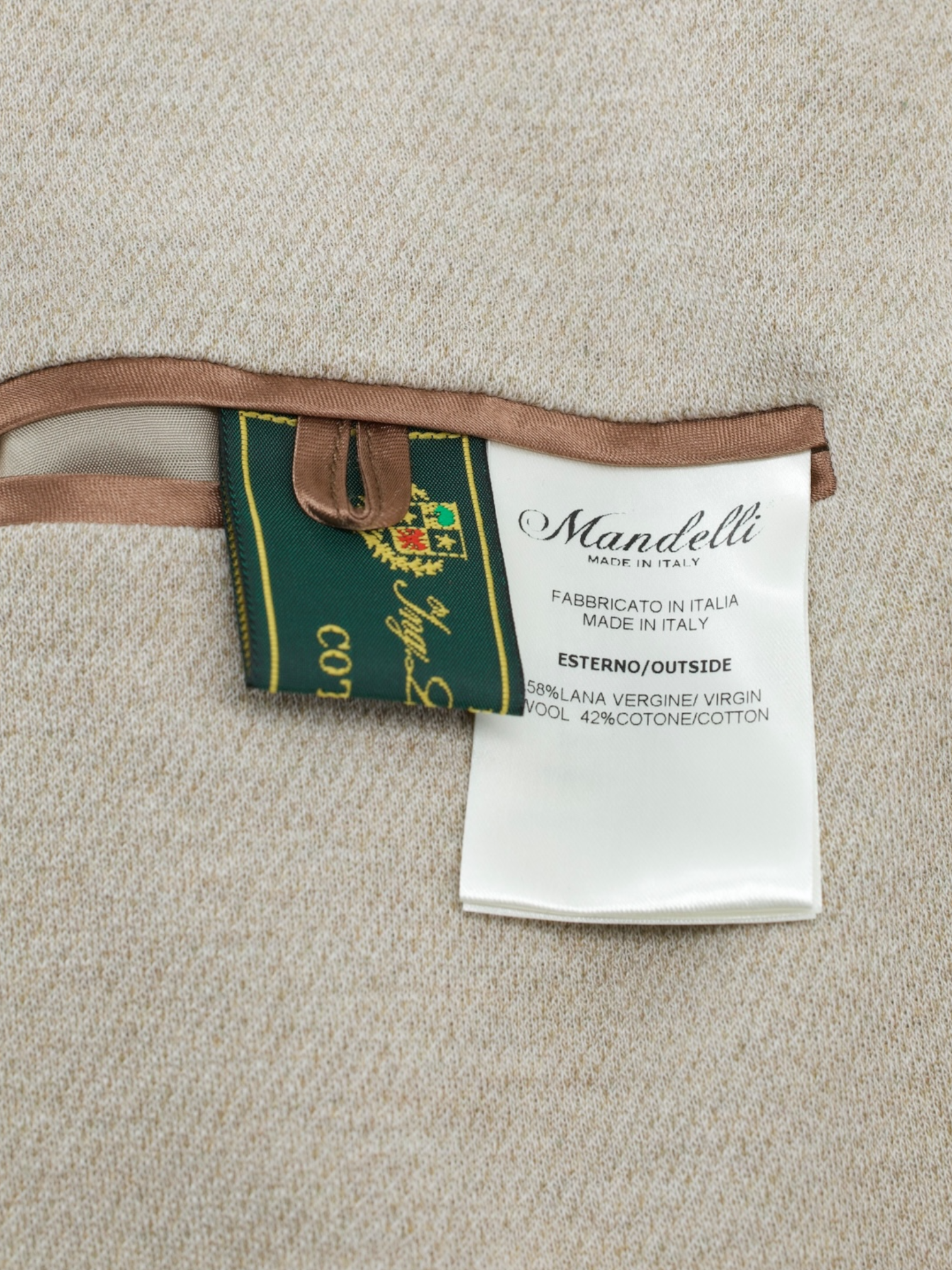 Mandelli Sand Wool & Cotton Knitted Jacket