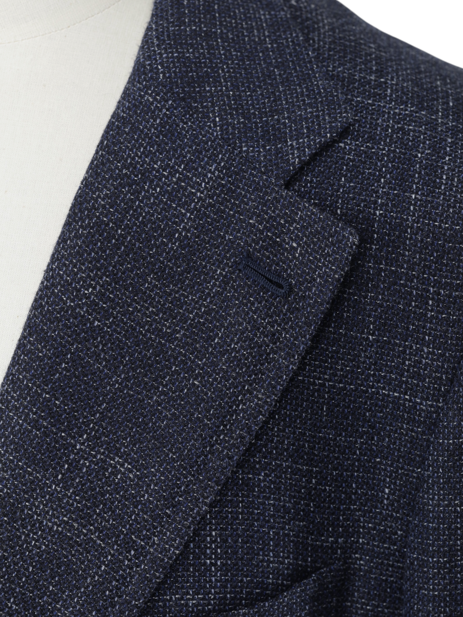 Isaia Blue Wool, Silk & Linen "Amalfi" Summertime Jacket