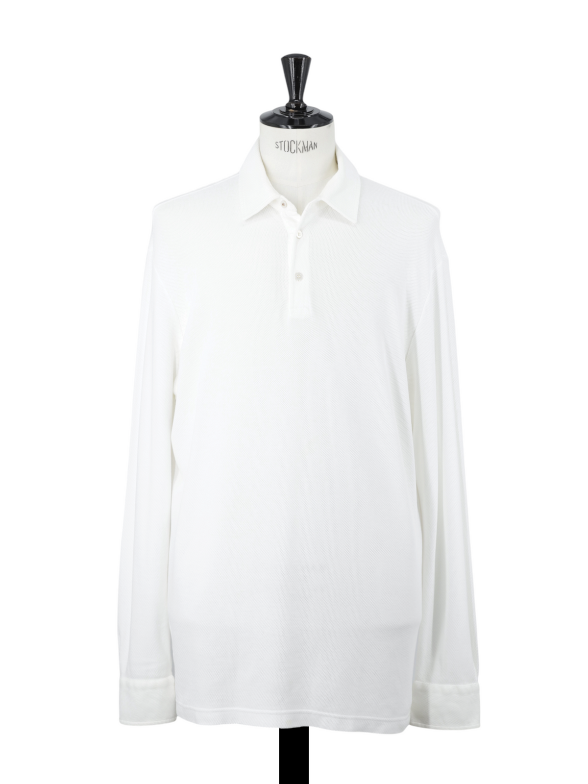 Loro Piana White Cotton-Piqué Long-Sleeve Pop-Over Shirt
