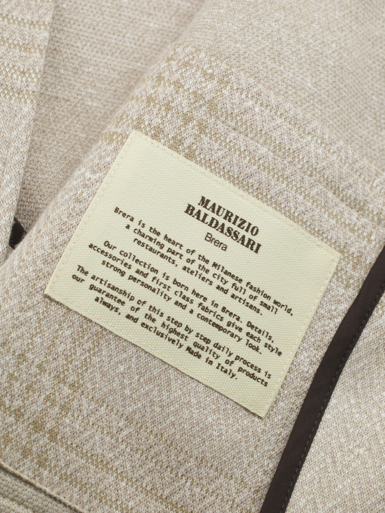 Maurizio Baldassari Sand Cotton, Silk & Linen Stand-Collar Jacket