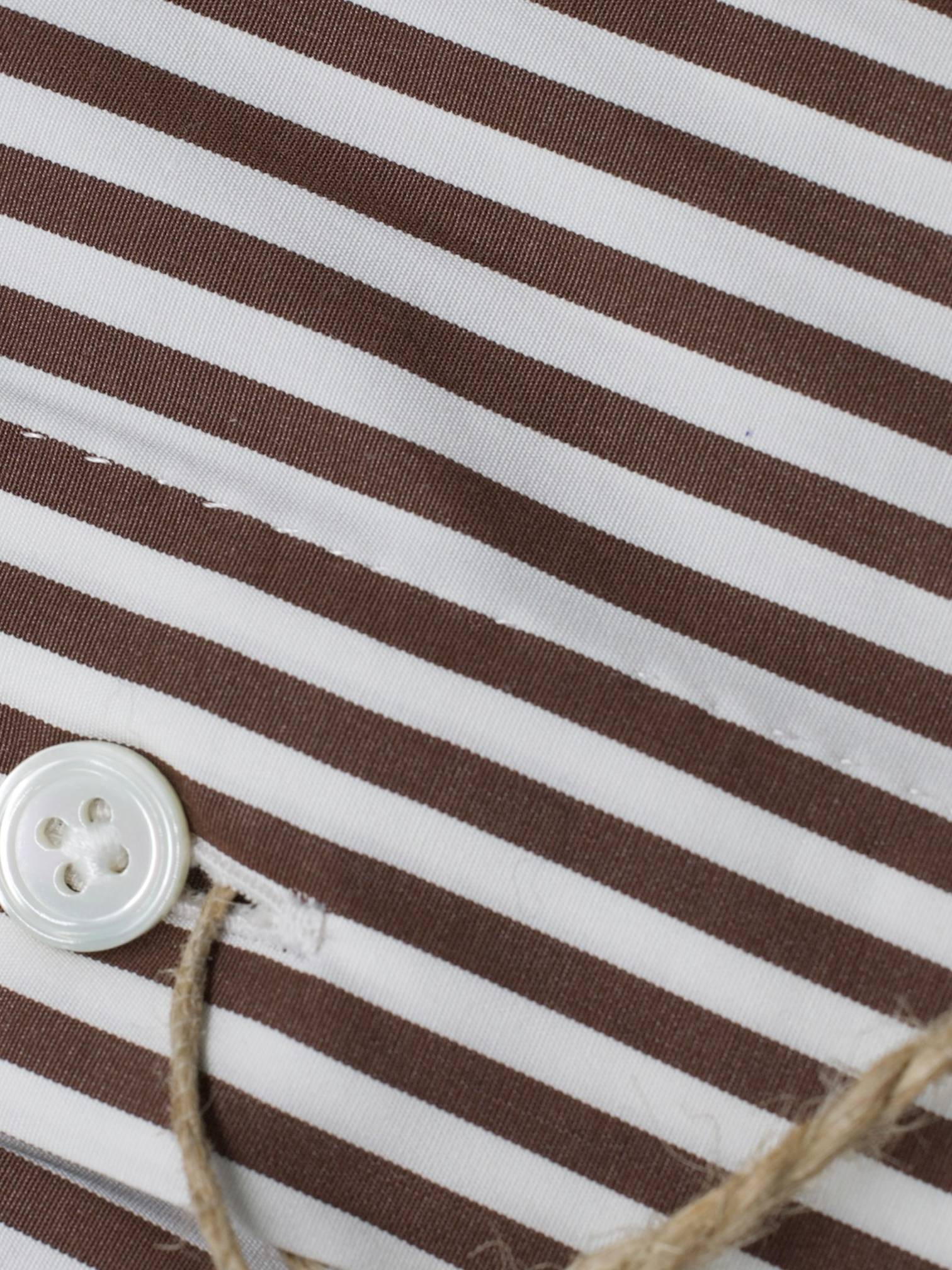 100 Hands White & Castagne Brown Bengal-Stripe Shirt