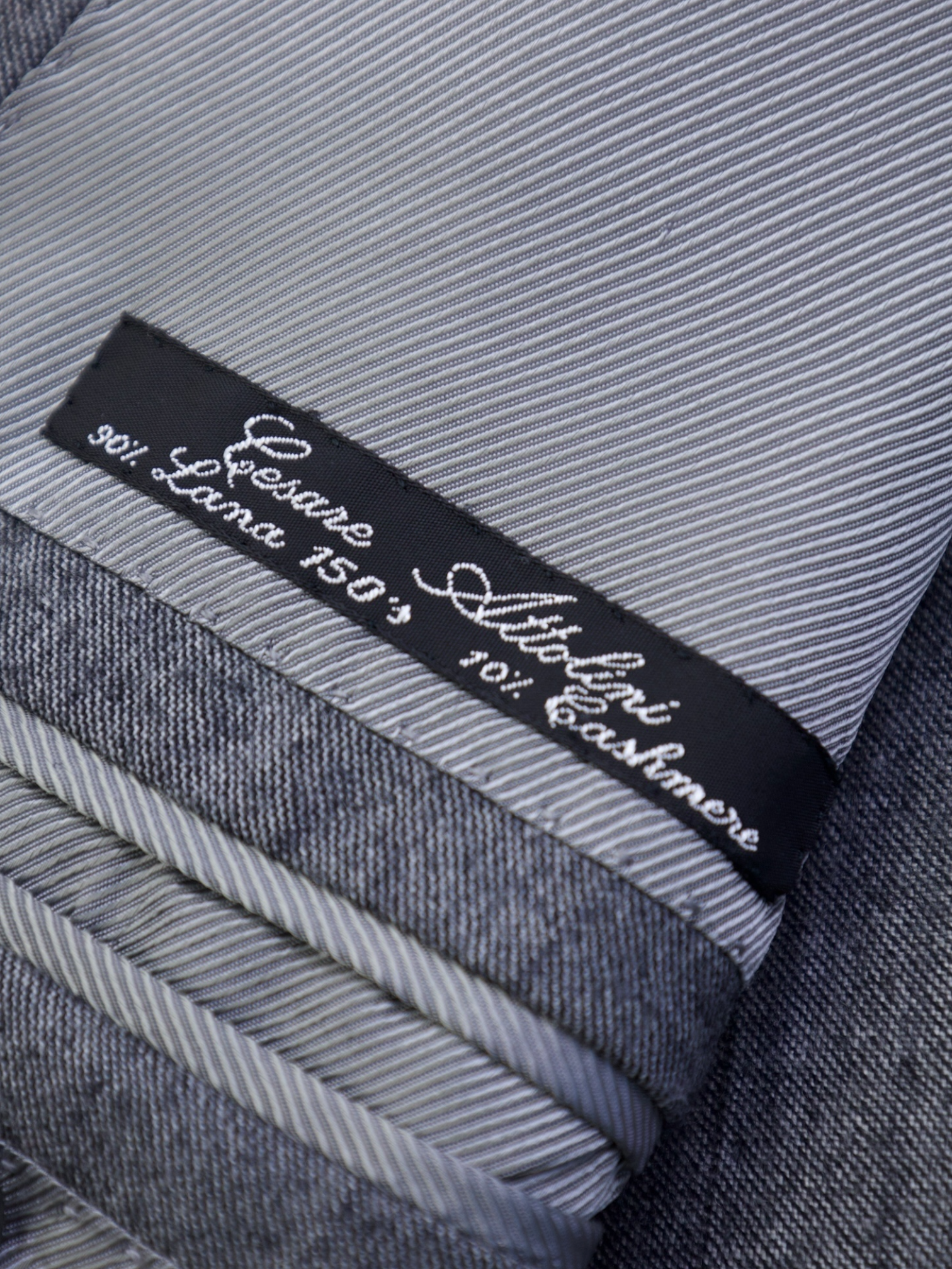 Cesare Attolini Grey Super 150's & Cashmere Pinstripe Winter Suit