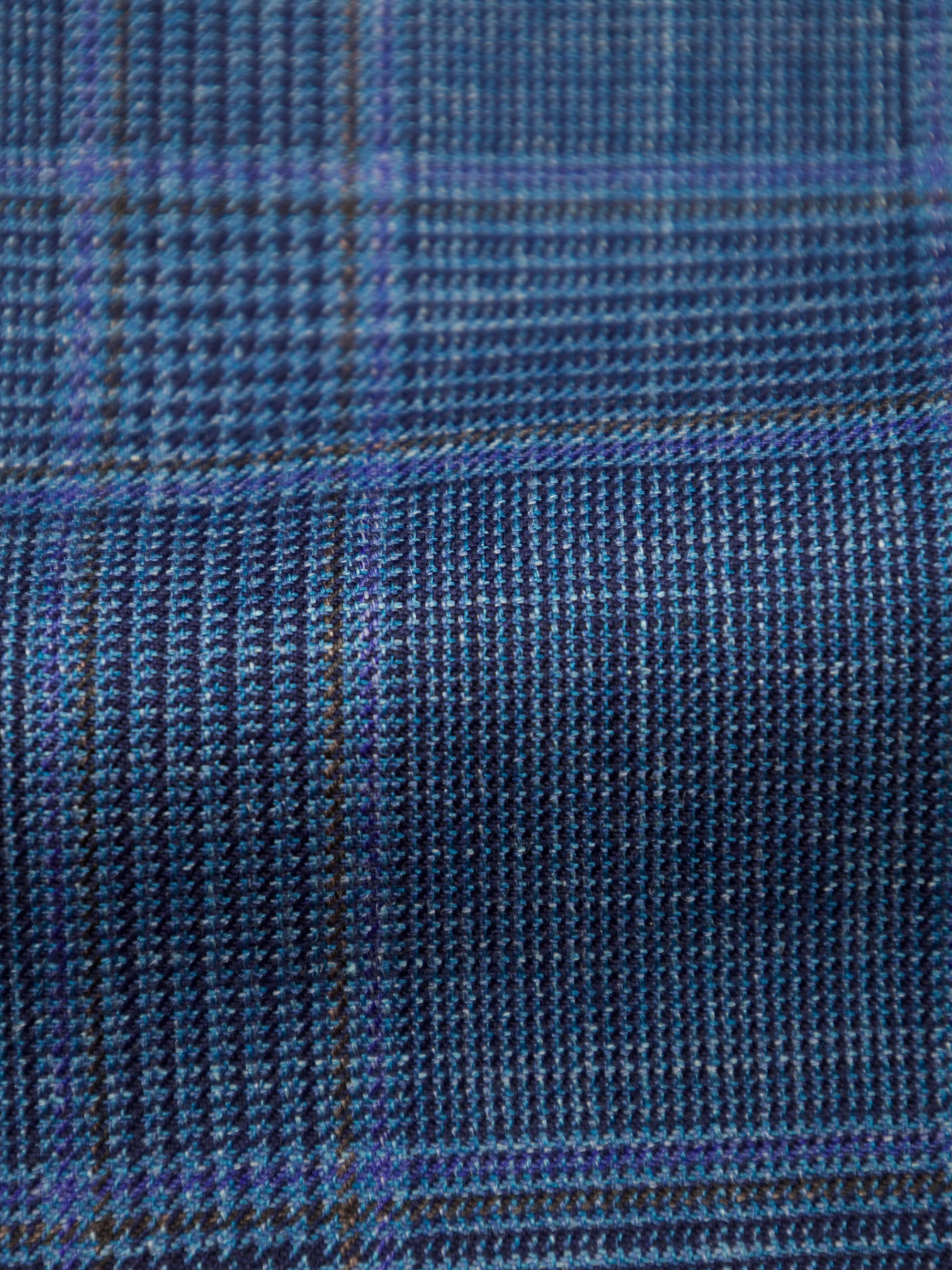 Cesare Attolini Aqua Blue Cashmere, Silk & Linen Glenplaid Jacket