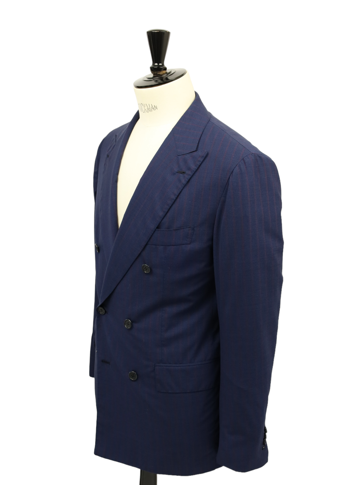 Orazio Luciano Blue & Red Double Breasted Pinstripe Suit