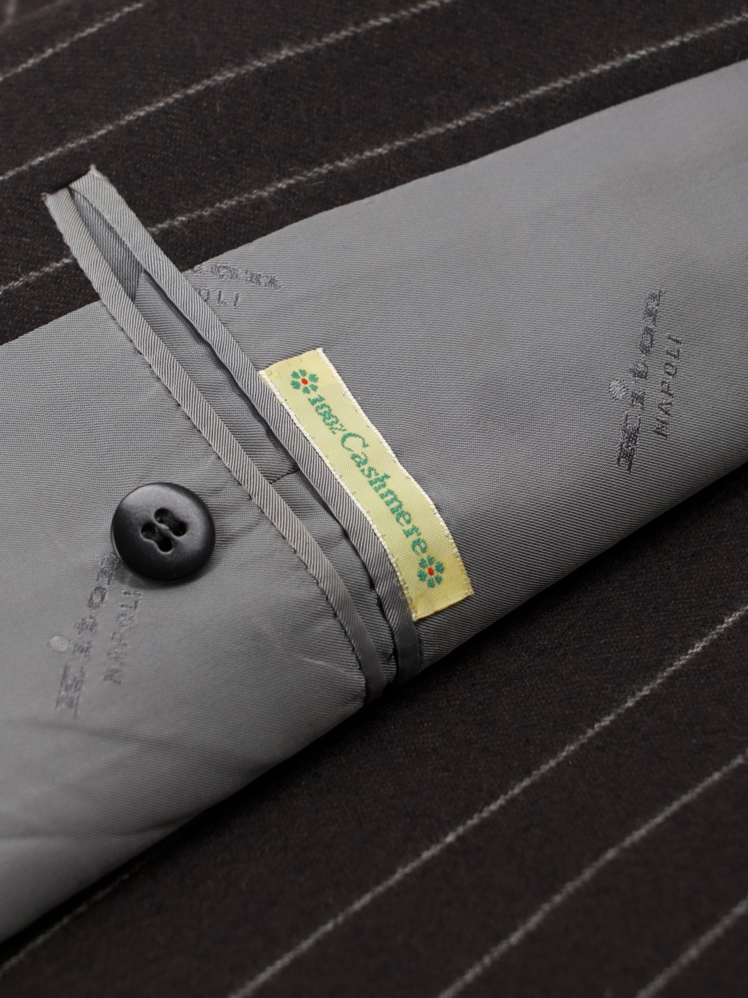 Kiton Chocolate Brown Pure Cashmere Pinstripe Sartorial Winter Suit