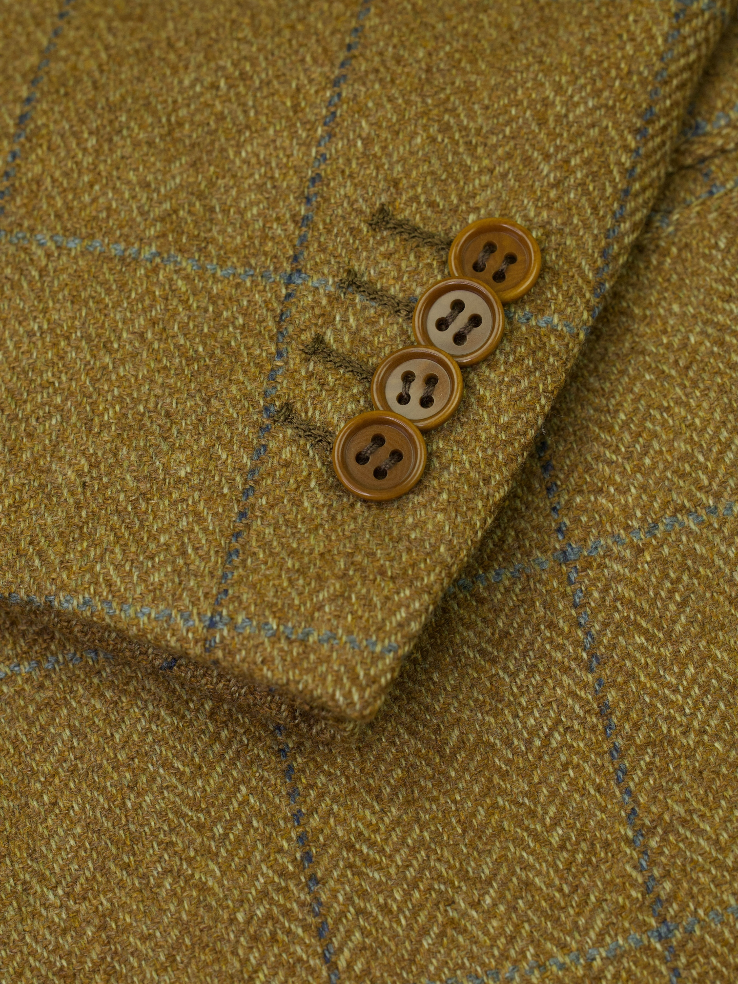 Kiton Brown & Blue Pure Cashmere Windowpane Jacket