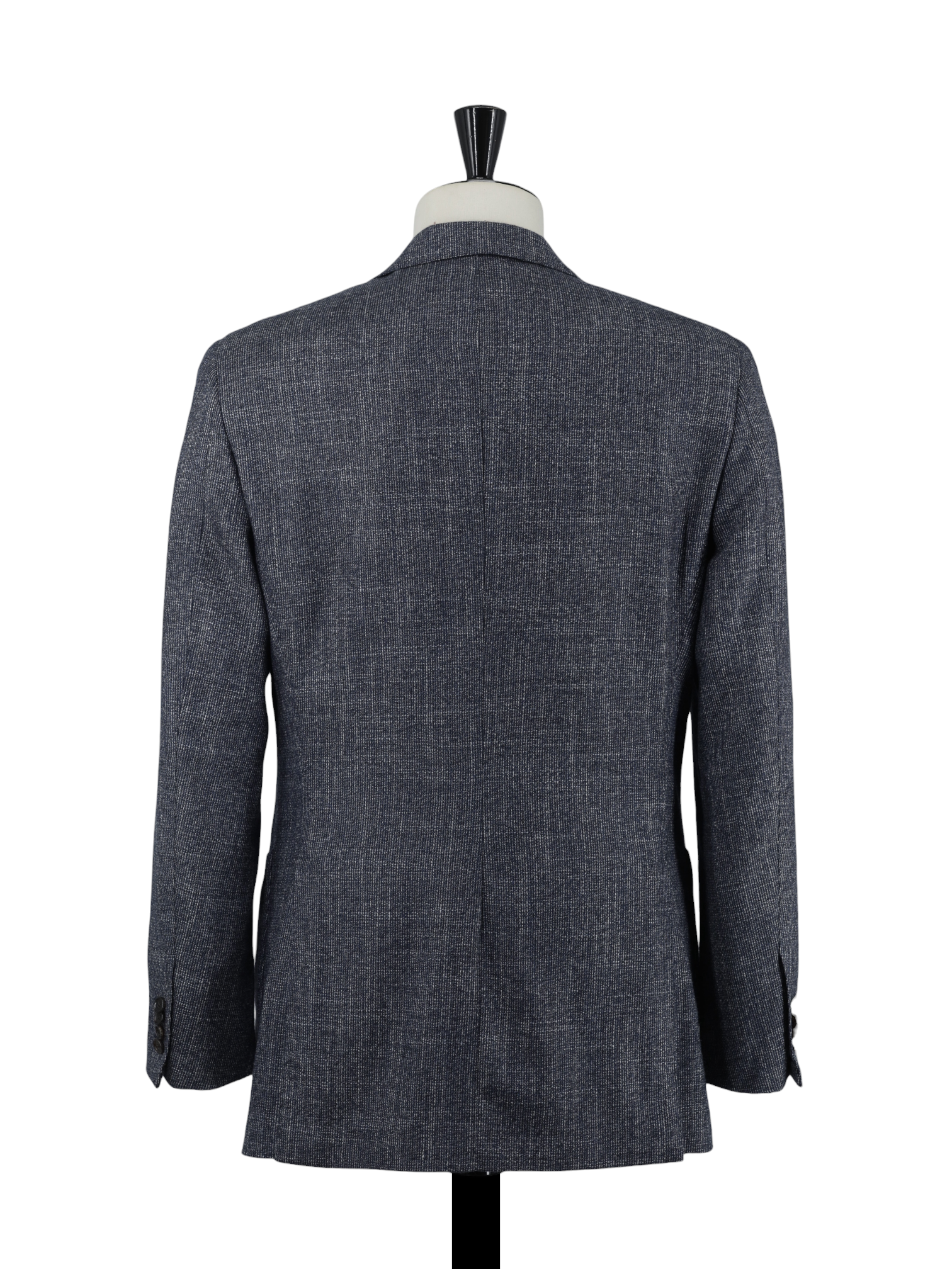 Caruso Steel Blue Wool, Cashmere & Silk Micro-Pattern Jacket