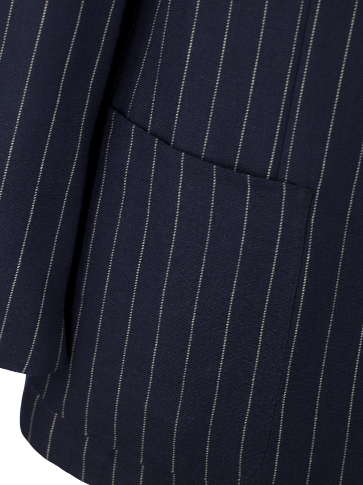 Ralph Lauren Navy Linen & Wool “Made in Italy” Pinstripe Jacket