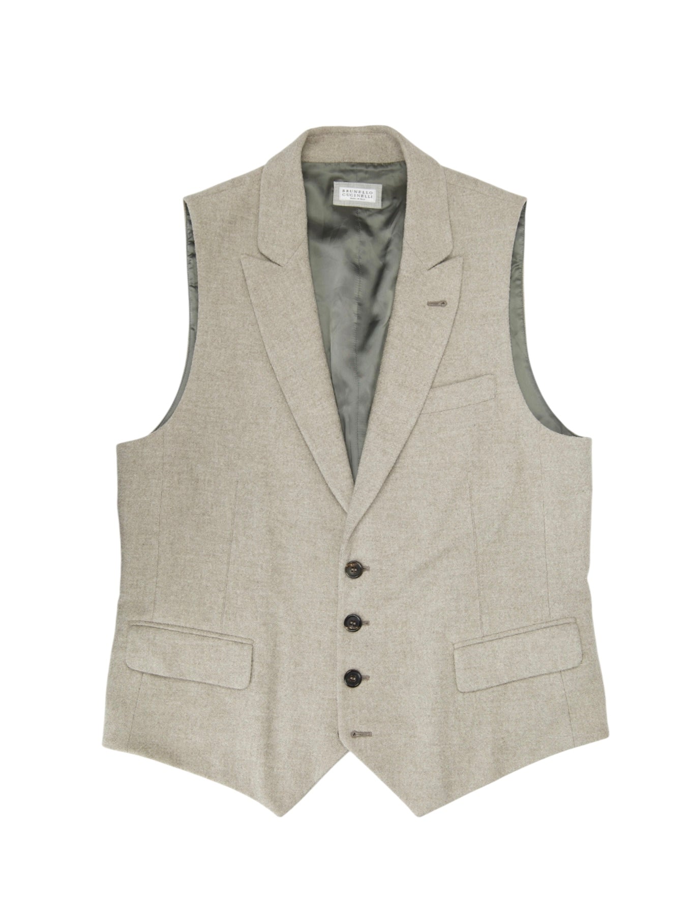 Brunello Cucinelli Light Grey Wool, Silk & Cashmere Waistcoat