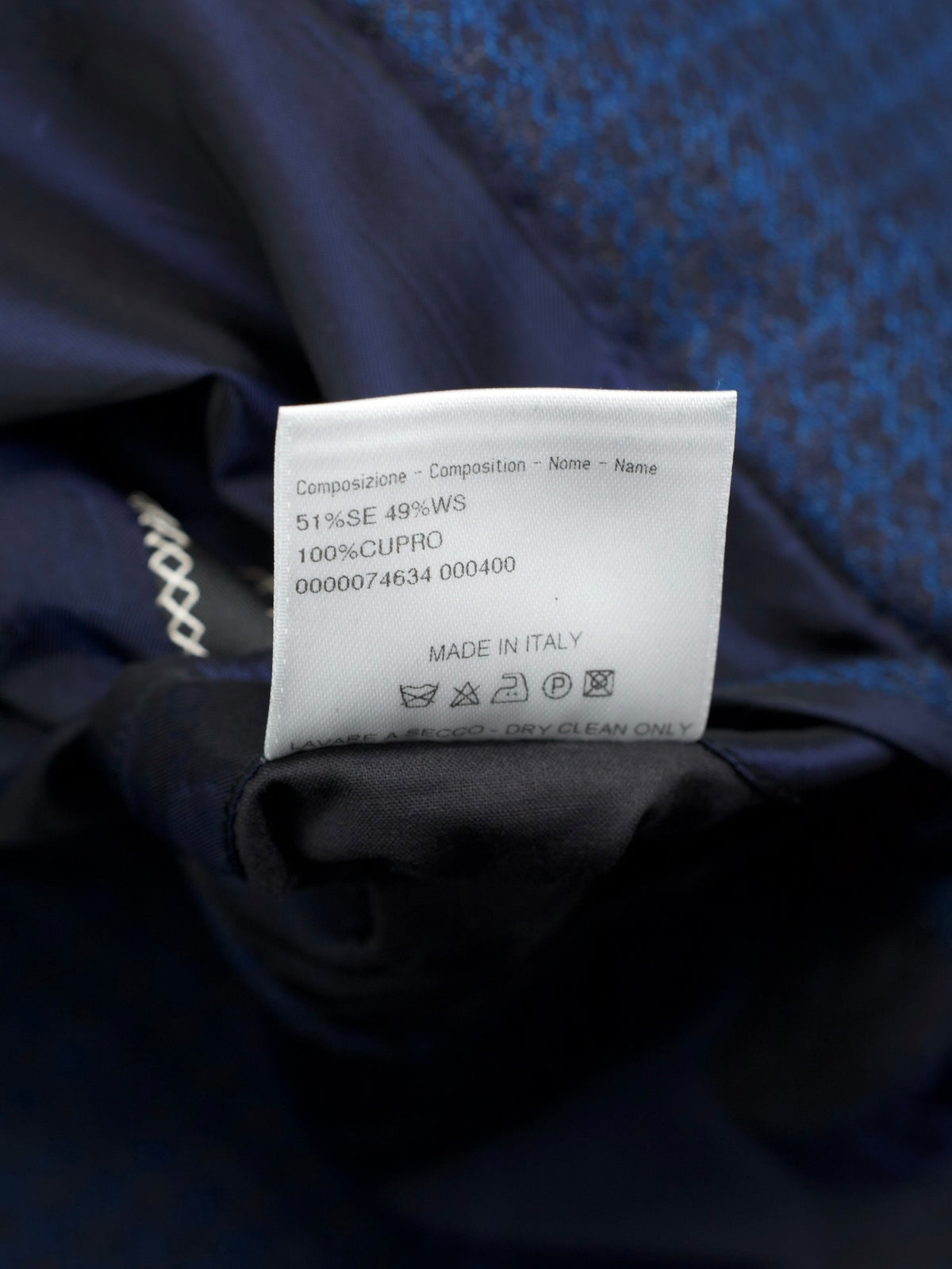 Brioni Petrol Blue & Burgundy Silk & Cashmere Houndstooth Brunico Jacket