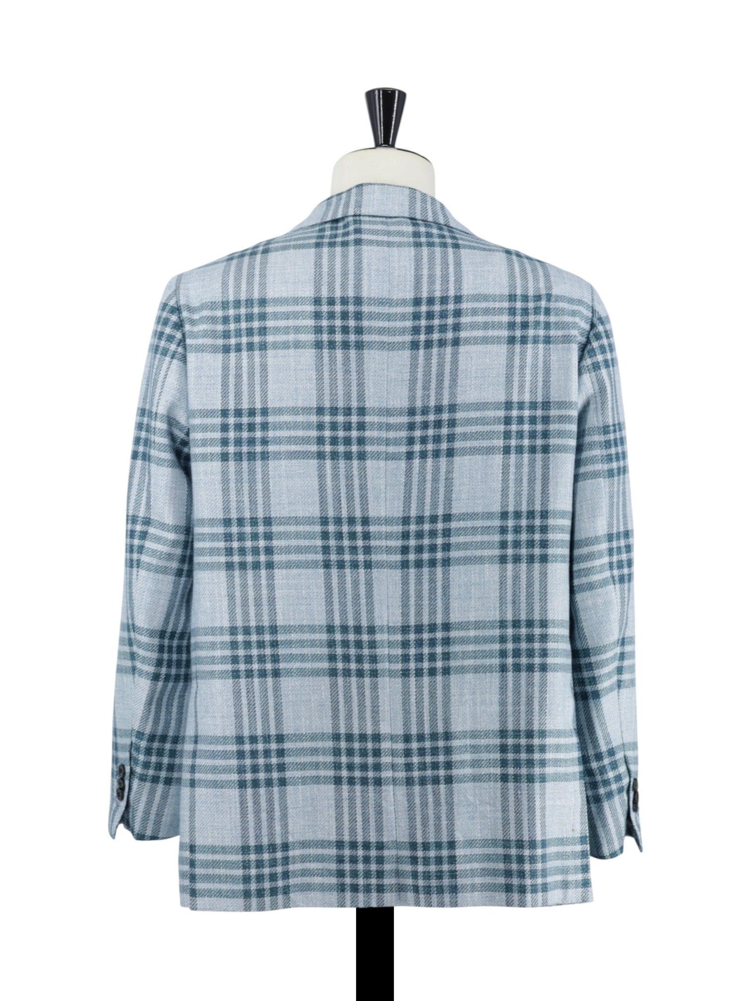 Kiton Light Green Cashmere, Wool, Silk & Linen Checkered Jacket
