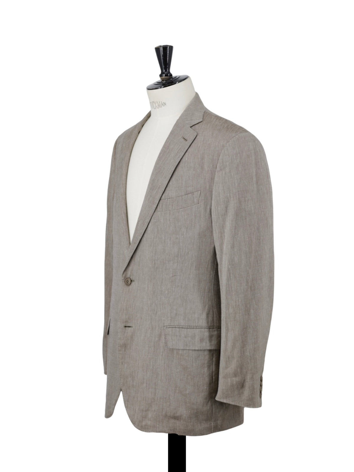 Ermenegildo Zegna Taupe Linen, Wool & Silk "Crossover" Herringbone Suit