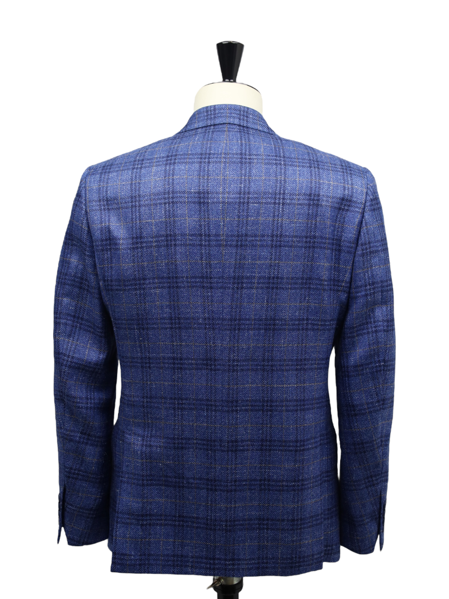 Loro Piana Denim Blue Wool, Silk & Linen Windowpane Jacket